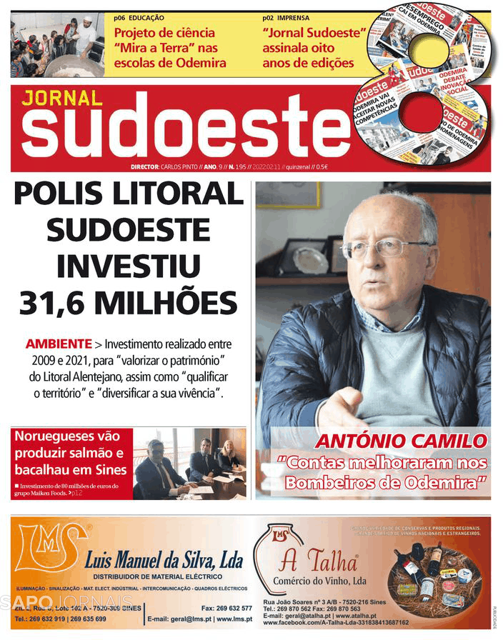 Jornal Sudoeste 11 fev 2022 Jornais e Revistas SAPO pt Última