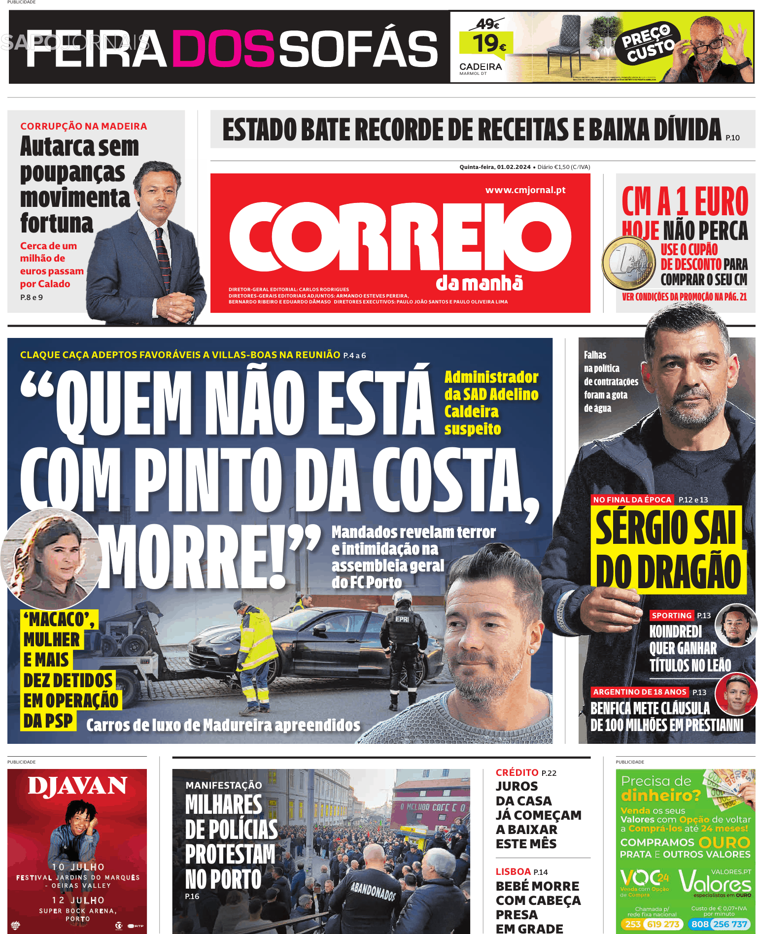 Correio Da Manh Fev Jornais E Revistas Sapo Pt Ltima