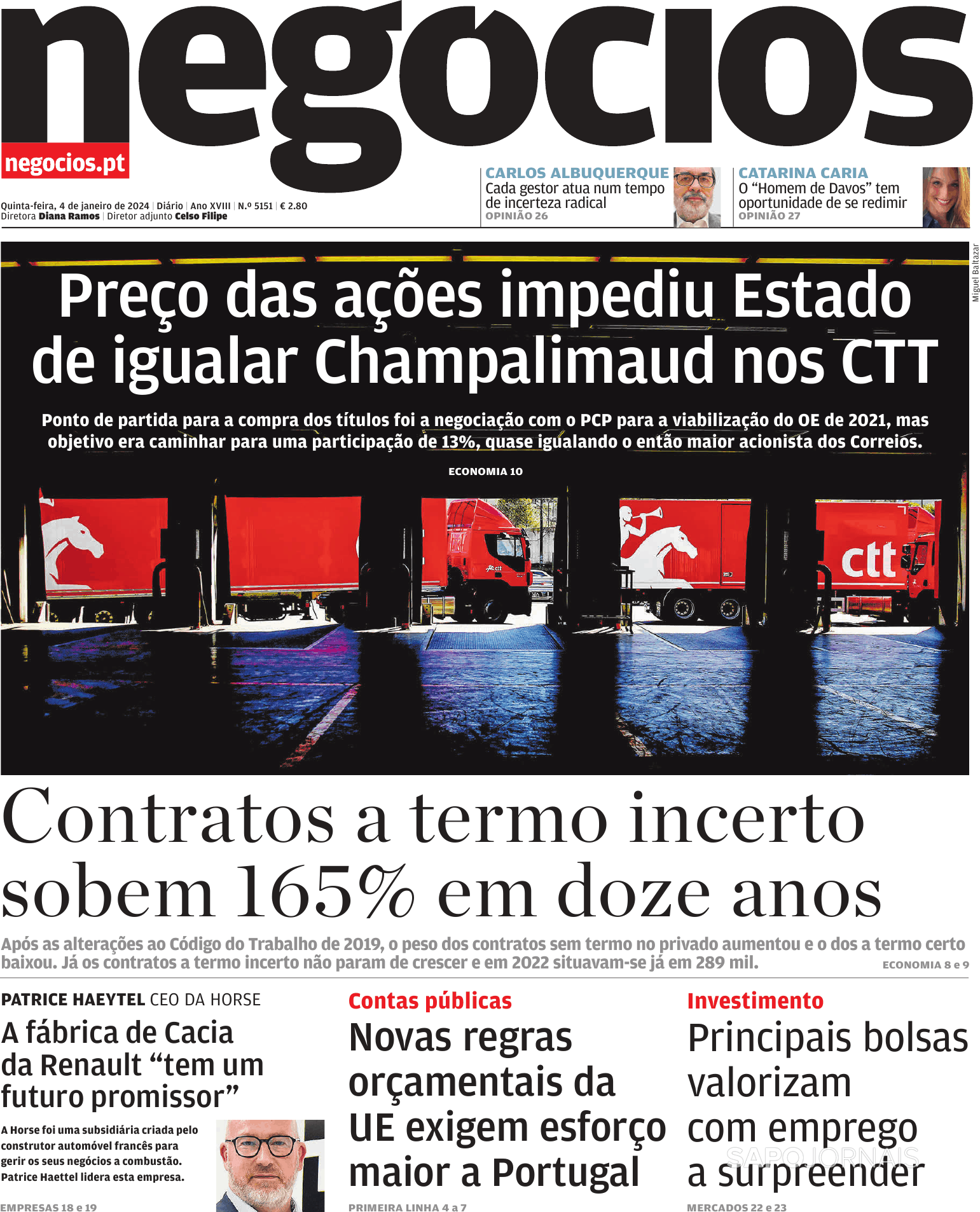 Jornal De Neg Cios Jan Jornais E Revistas Sapo Pt Ltima