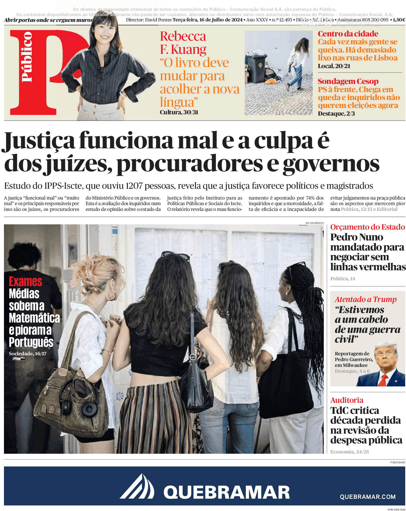 Público 16 jul 2024 Jornais e Revistas SAPO pt Última hora e