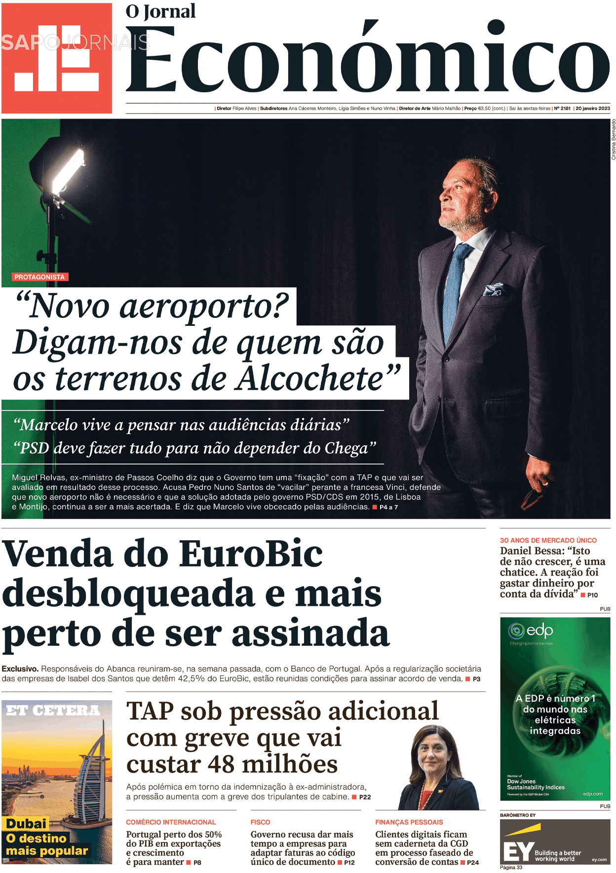 O Jornal Económico 20 jan 2023 Jornais e Revistas SAPO pt