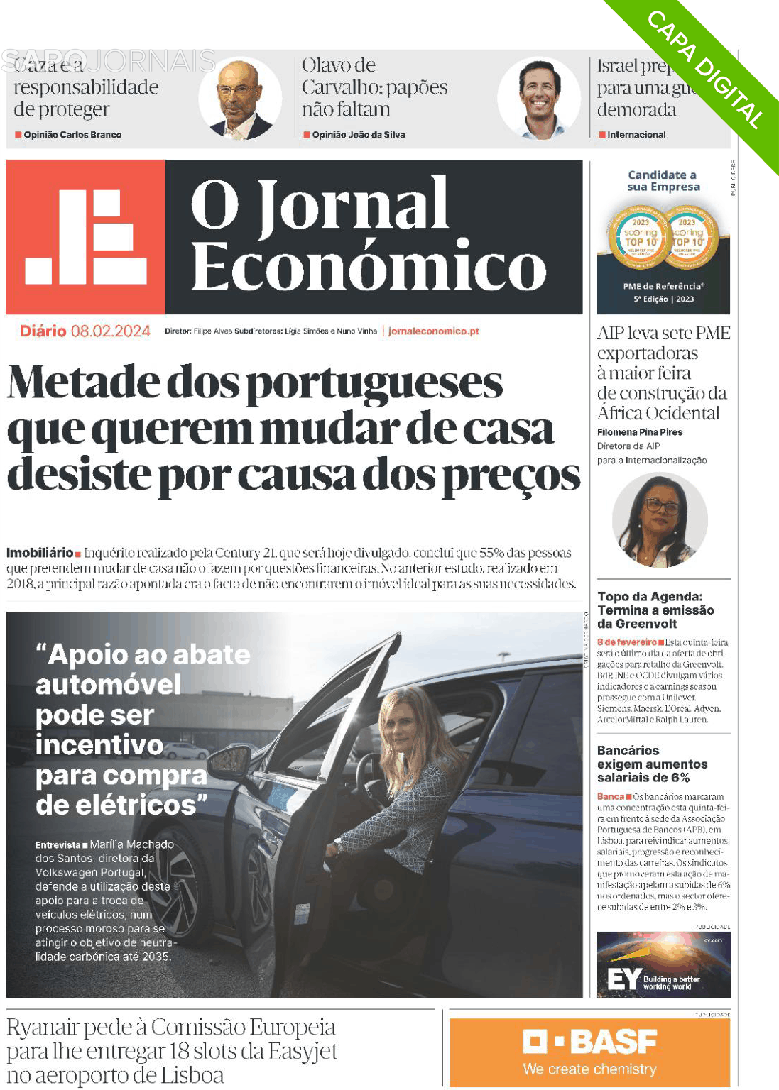 O Jornal Econ Mico Fev Jornais E Revistas Sapo Pt Ltima