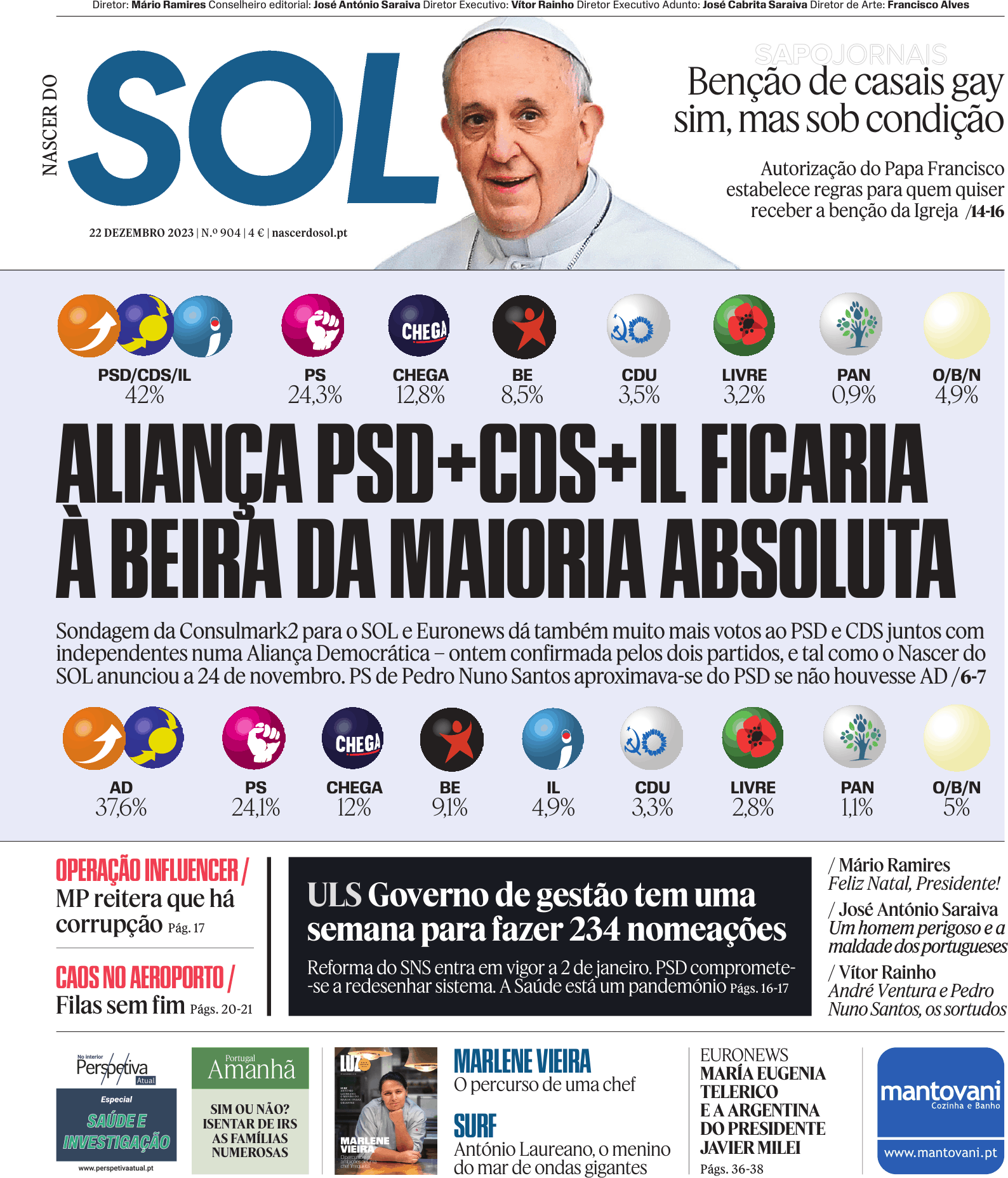 Nascer do SOL 22 dez 2023 Jornais e Revistas SAPO pt Última