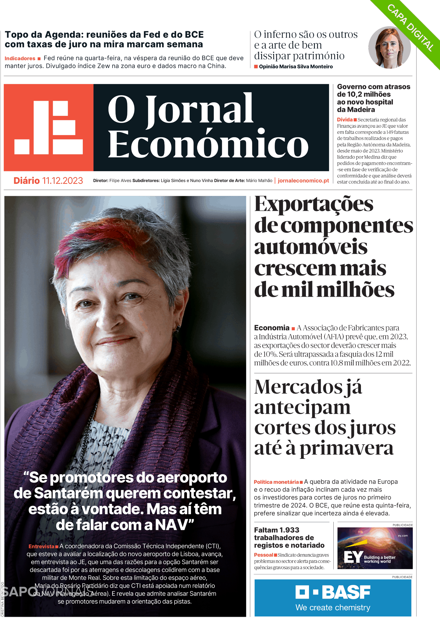 O Jornal Econ Mico Dez Jornais E Revistas Sapo Pt