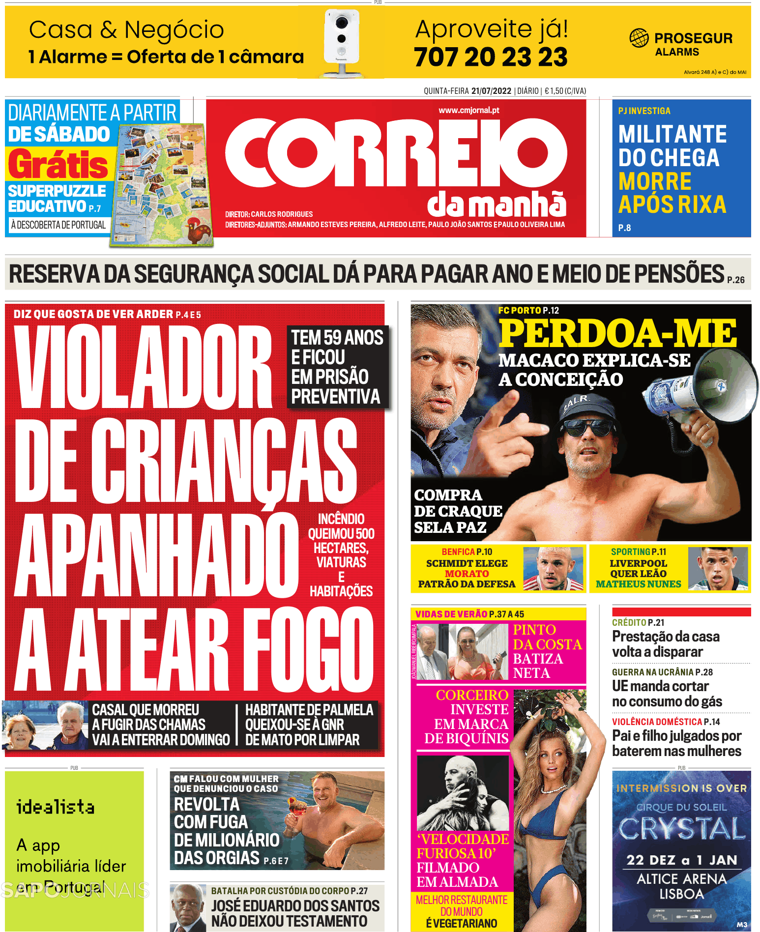 Correio da Manhã 21 jul 2022 Jornais e Revistas SAPO pt Última