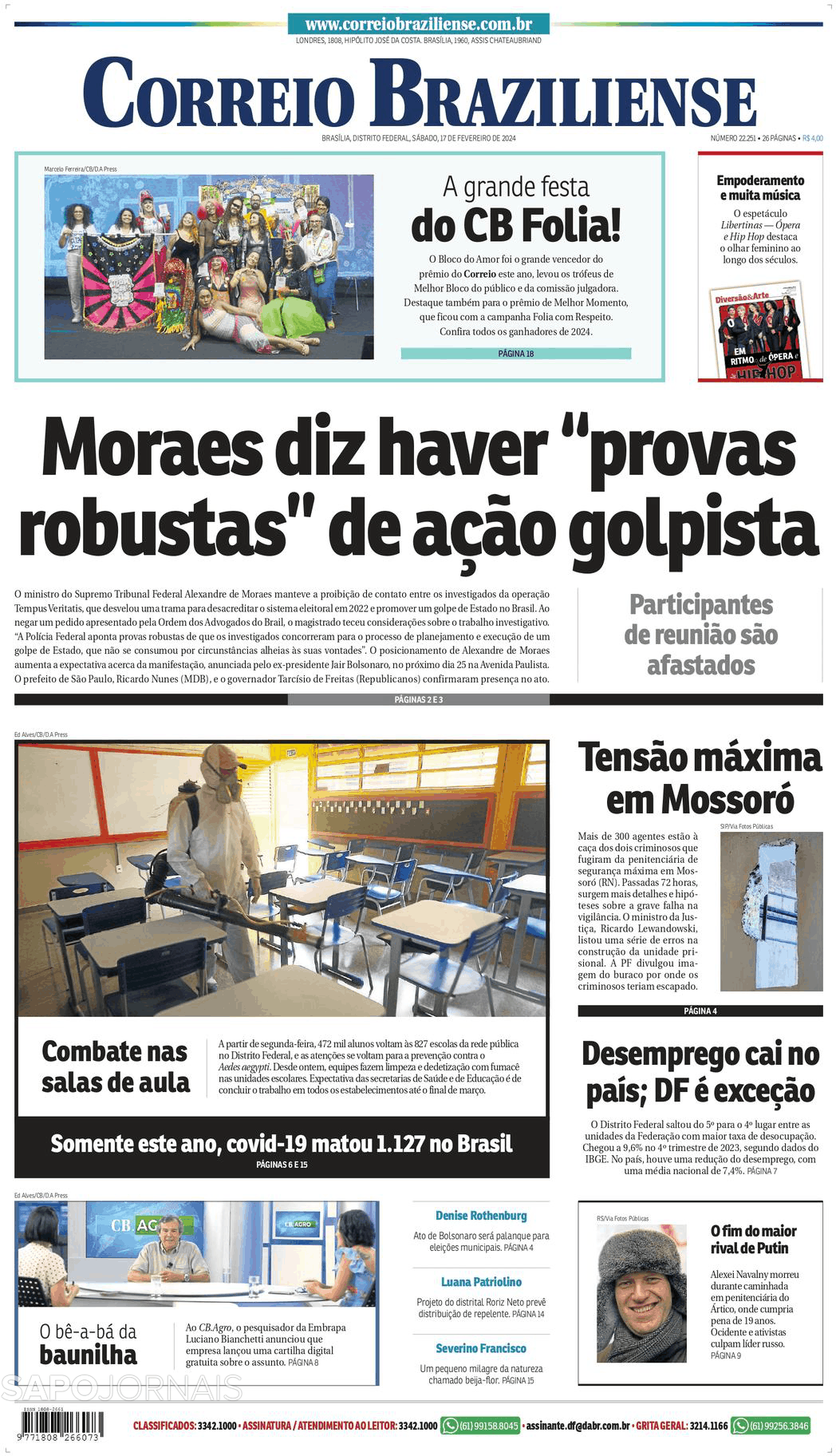 Correio Braziliense 17 Fev 2024 Jornais E Revistas SAPO Pt