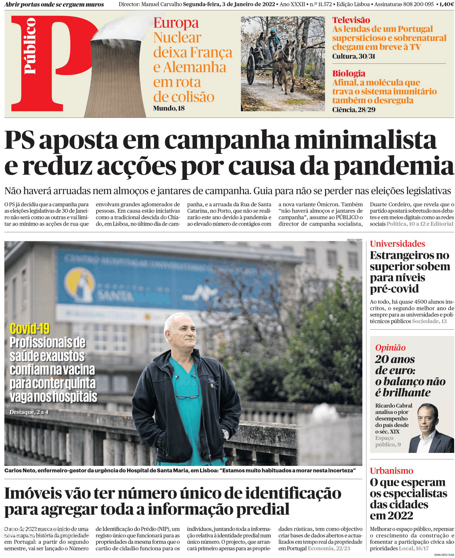 Público 3 jan 2022 Jornais e Revistas SAPO pt Última hora e