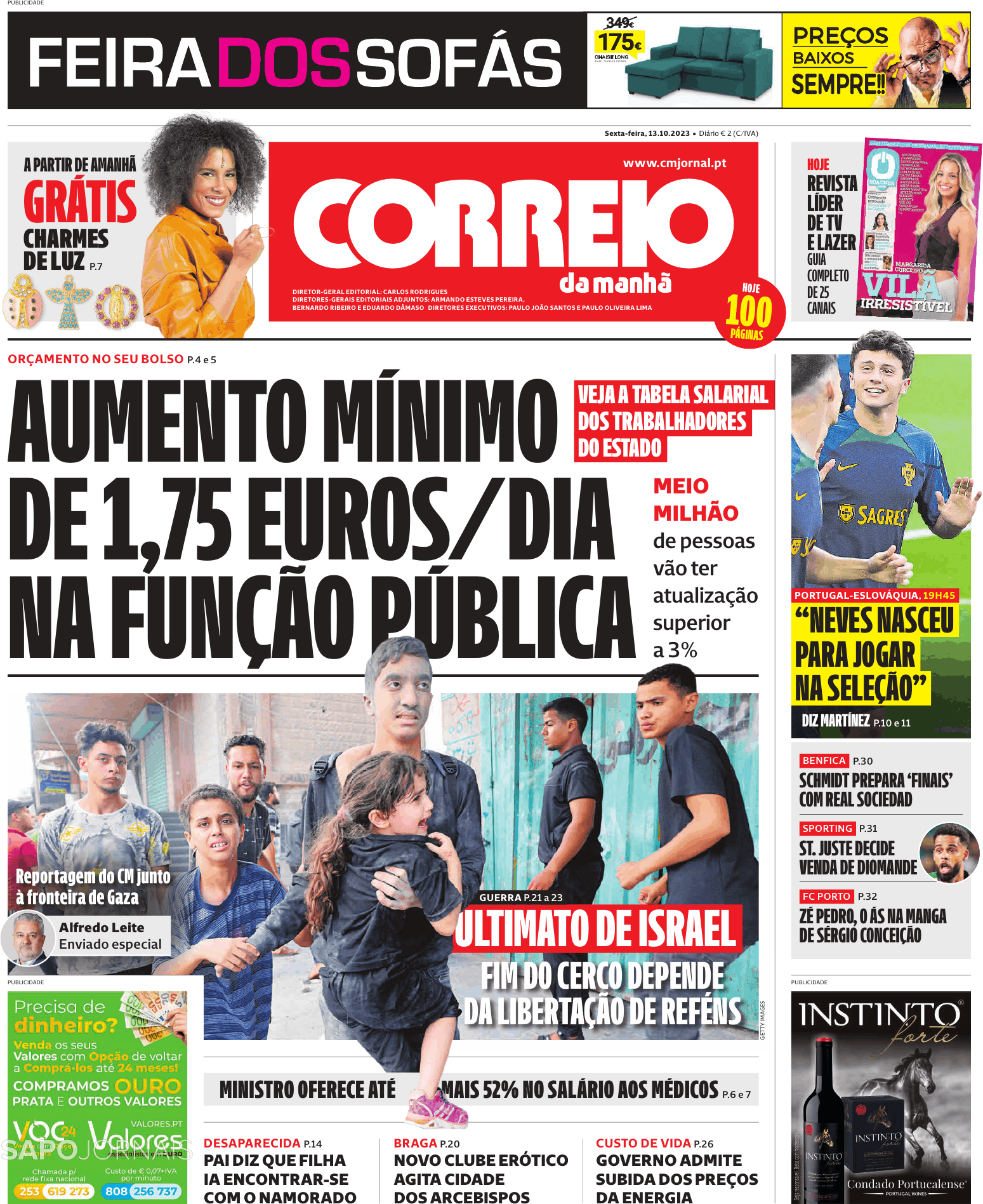 Correio da Manhã 13 out 2023 Jornais e Revistas SAPO pt Última