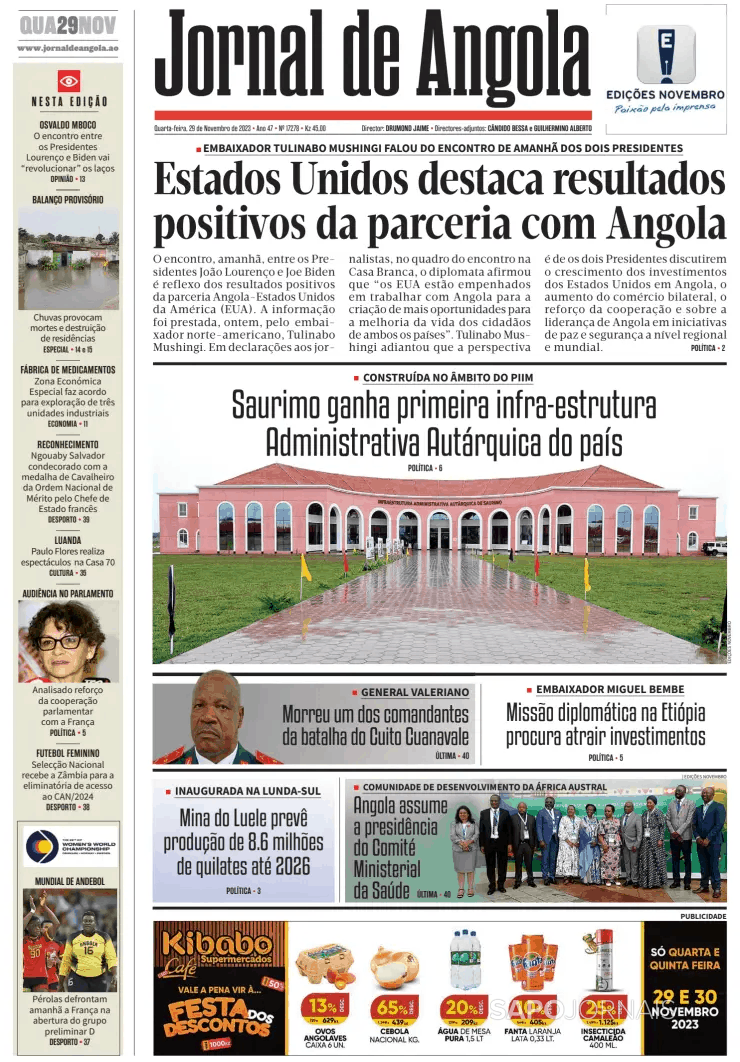 Jornal De Angola Nov Jornais E Revistas Sapo Pt Ltima