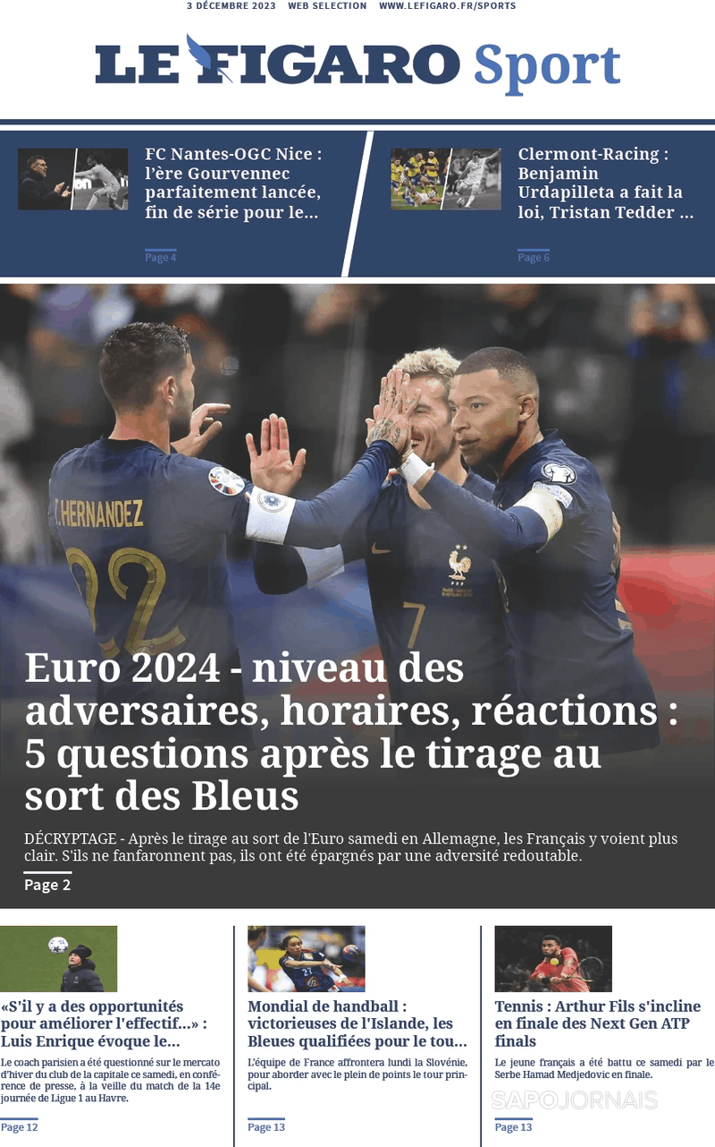 Le Figaro Sport Dez Jornais E Revistas Sapo Pt Ltima