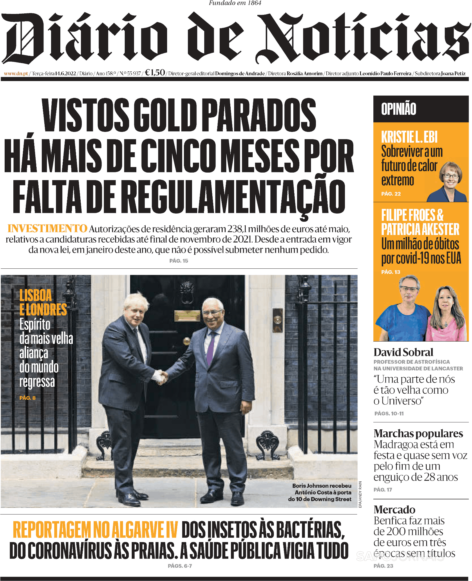 Diário de Notícias 14 jun 2022 Jornais e Revistas SAPO Brasil