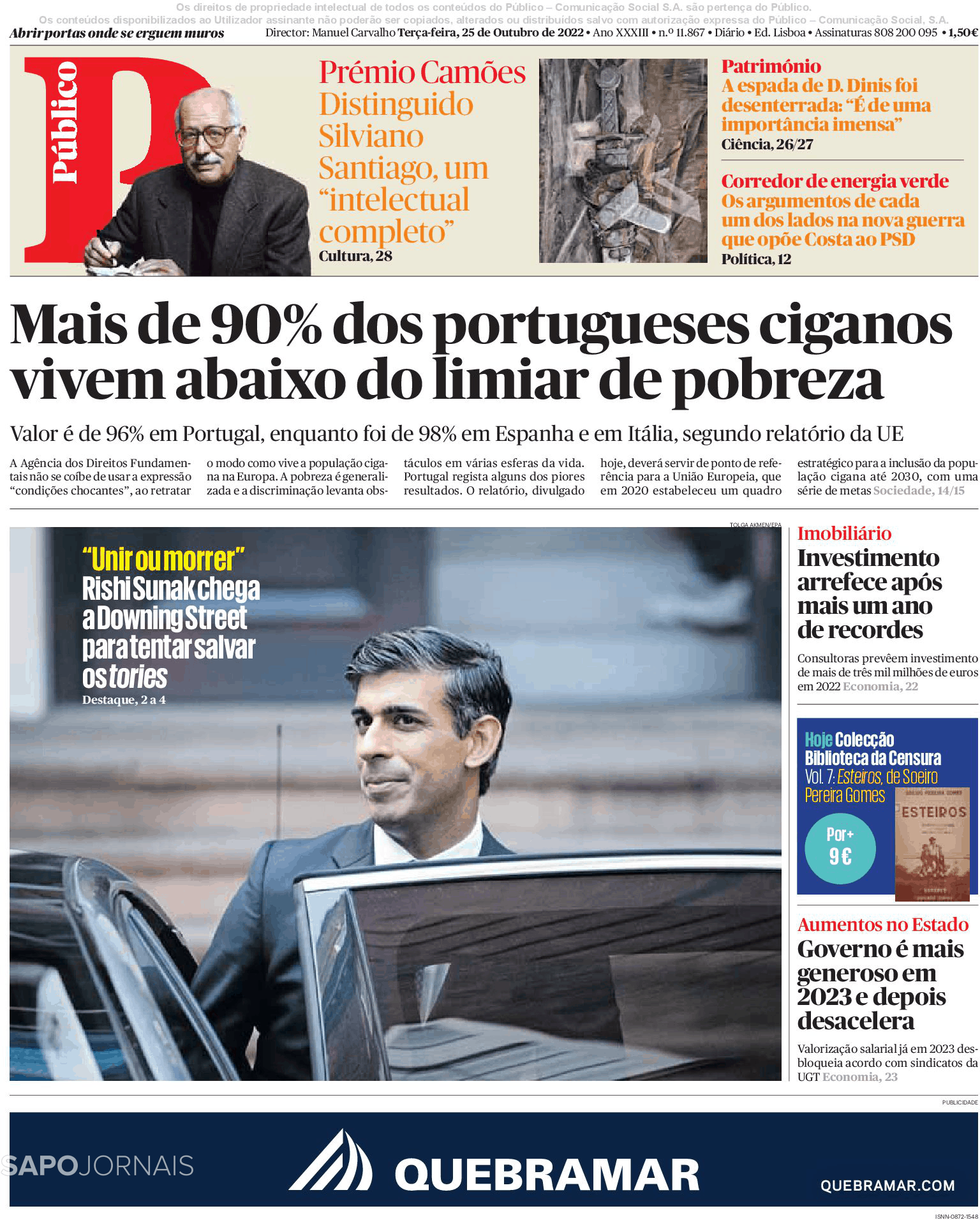 Público 25 out 2022 Jornais e Revistas SAPO pt Última hora e