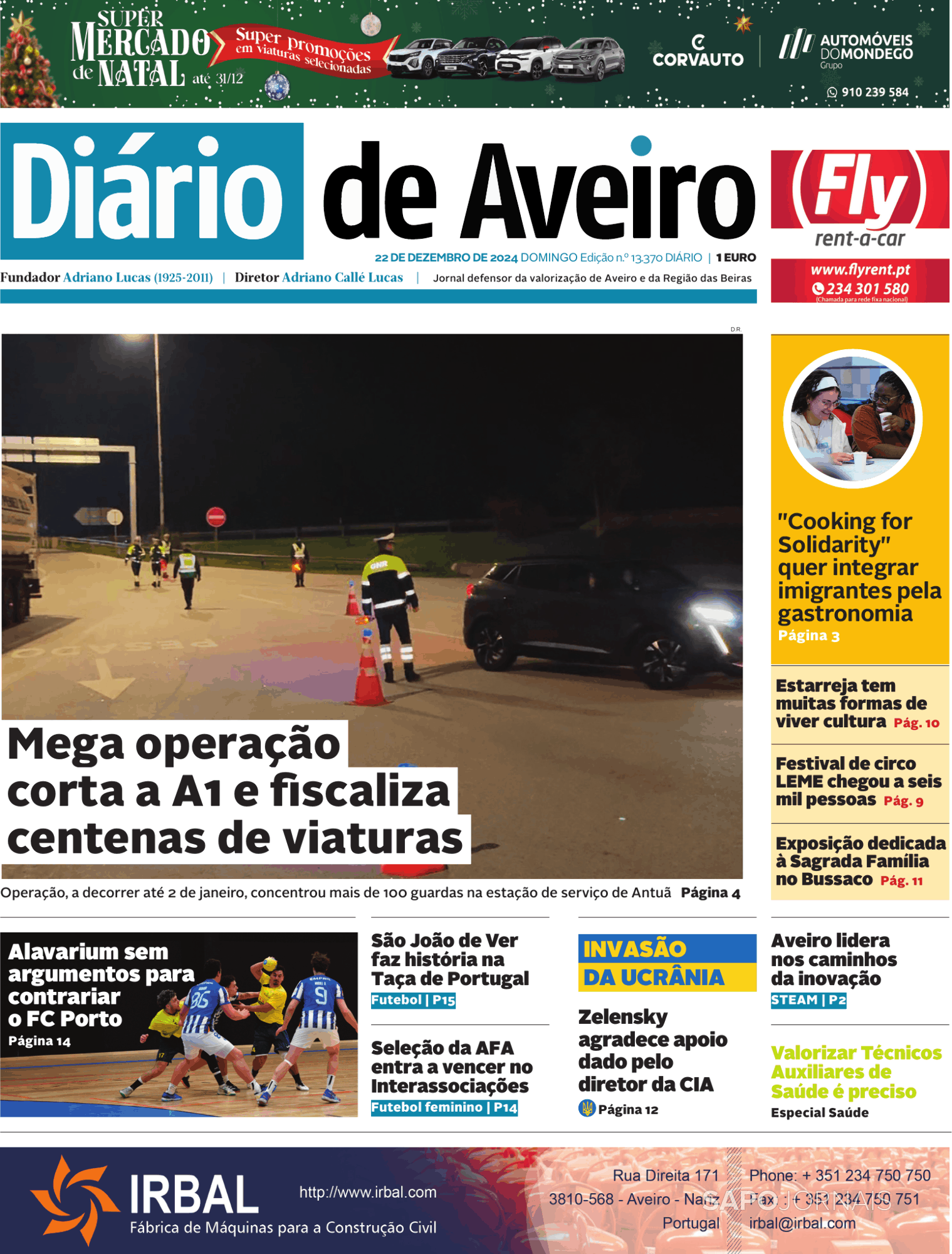 Diário de Aveiro 22 dez 2024 Jornais e Revistas SAPO pt Última