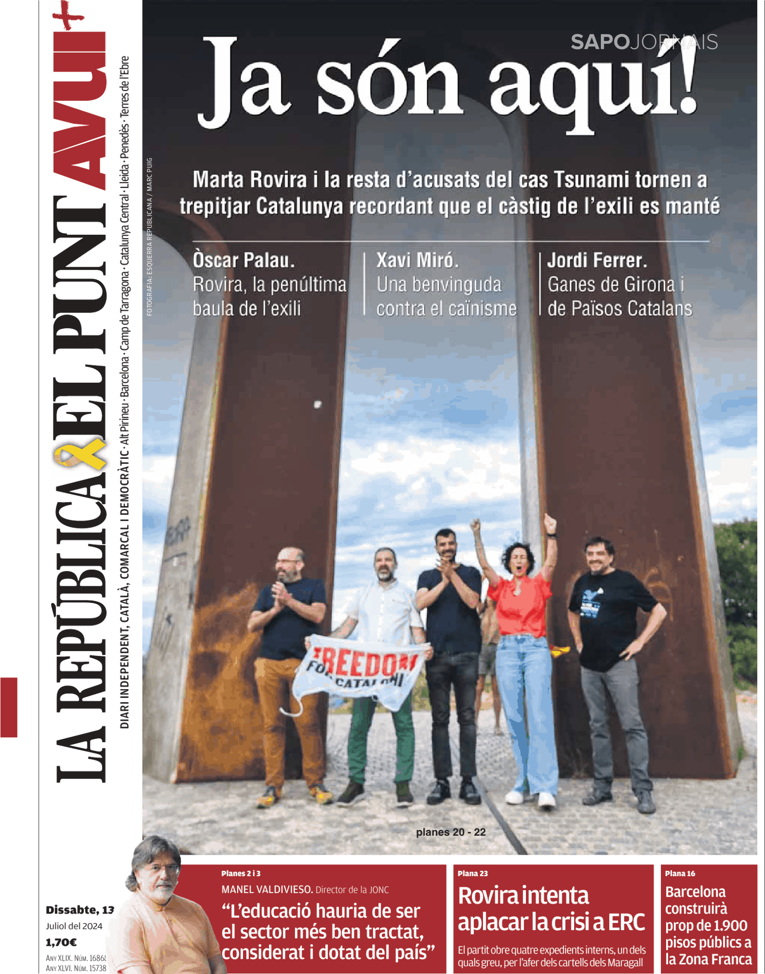 El Punt Avui Edició Catalunya 13 jul 2024 Jornais e Revistas