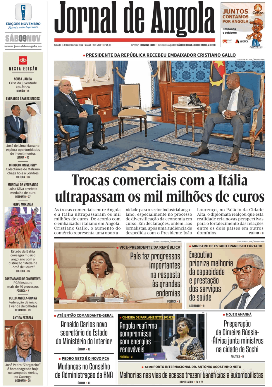 Jornal De Angola Nov Jornais E Revistas Sapo Pt Ltima