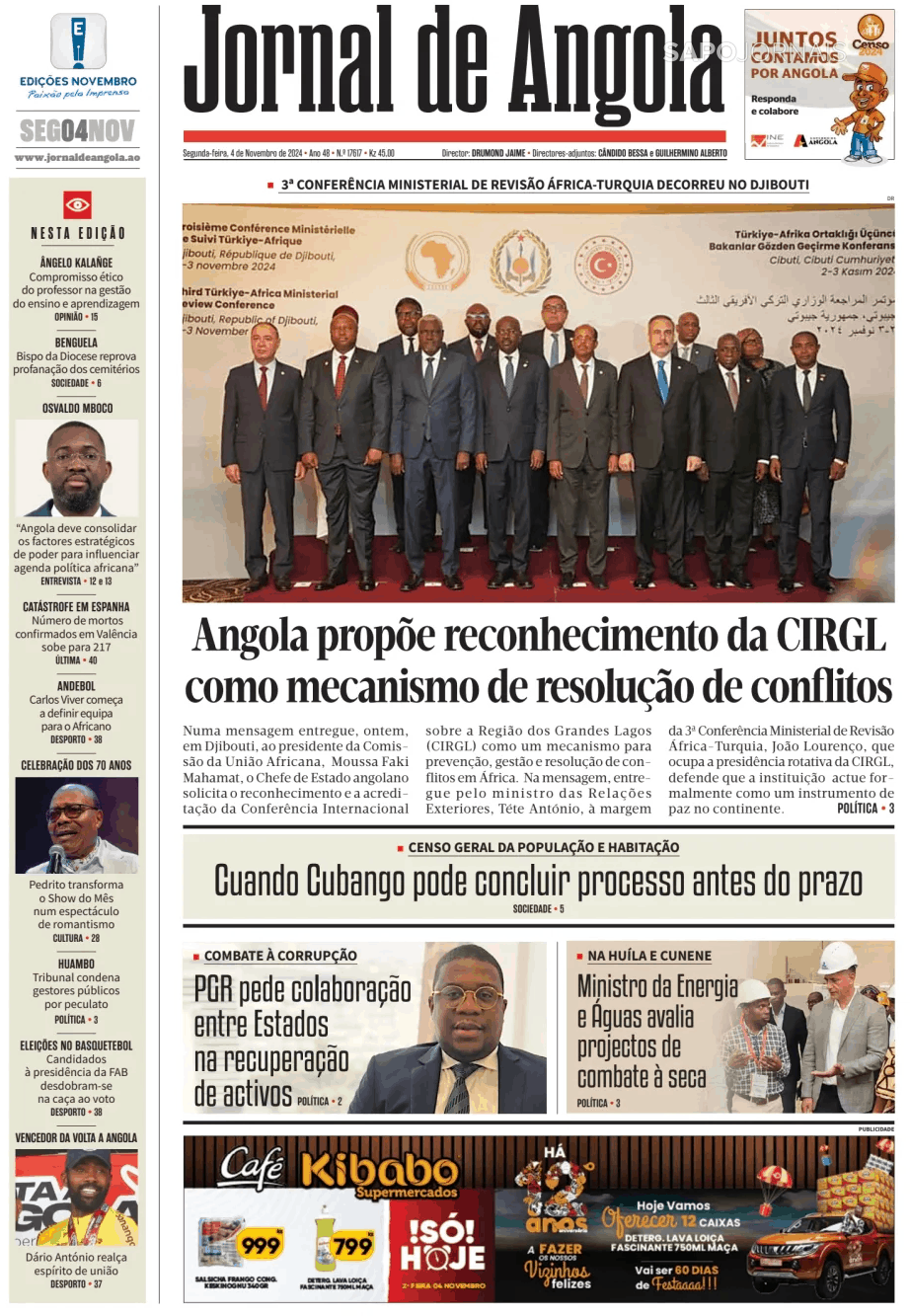 Jornal De Angola Nov Jornais E Revistas Sapo Pt Ltima