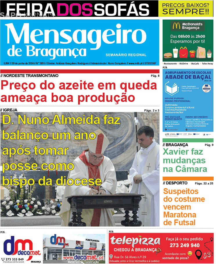 Mensageiro De Bragan A Jun Jornais E Revistas Sapo Pt