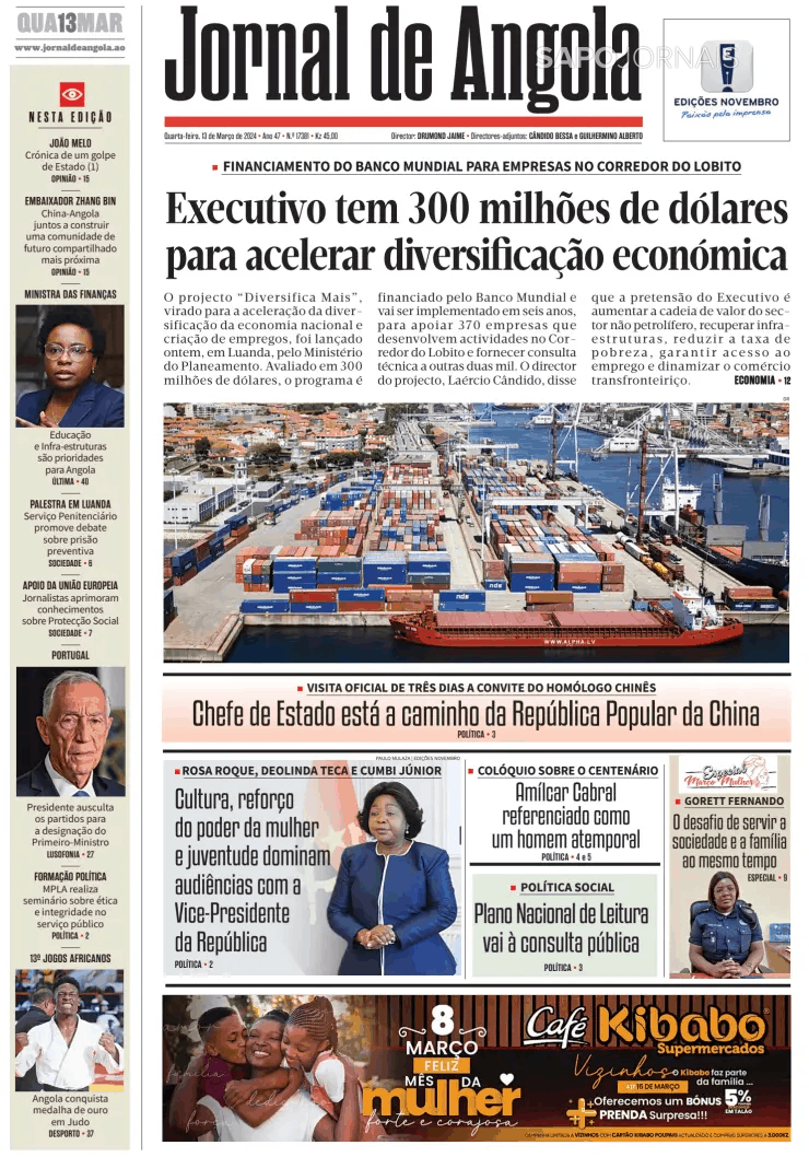 Jornal De Angola Mar Jornais E Revistas Sapo Pt Ltima