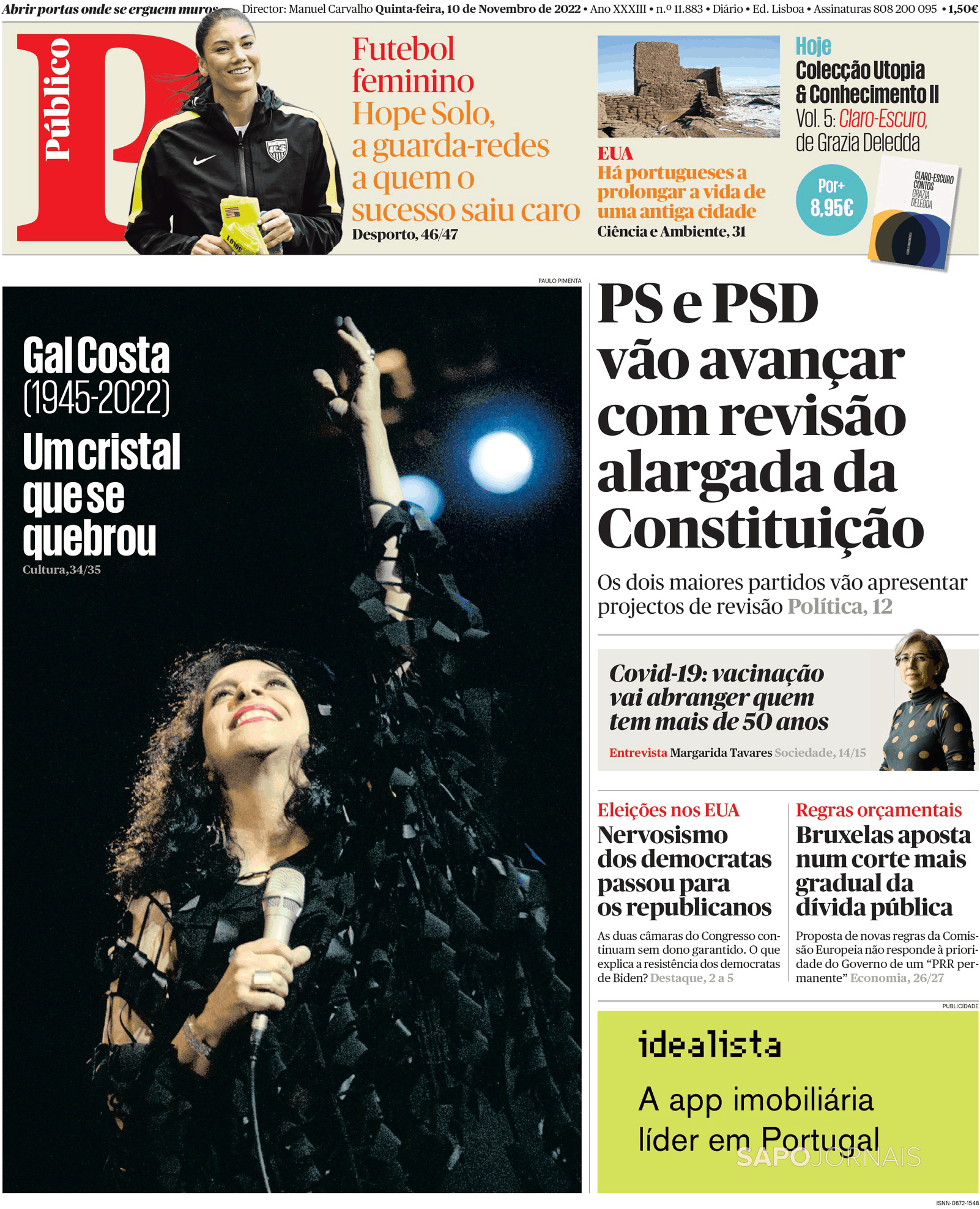 Público 10 nov 2022 Jornais e Revistas SAPO pt Última hora e