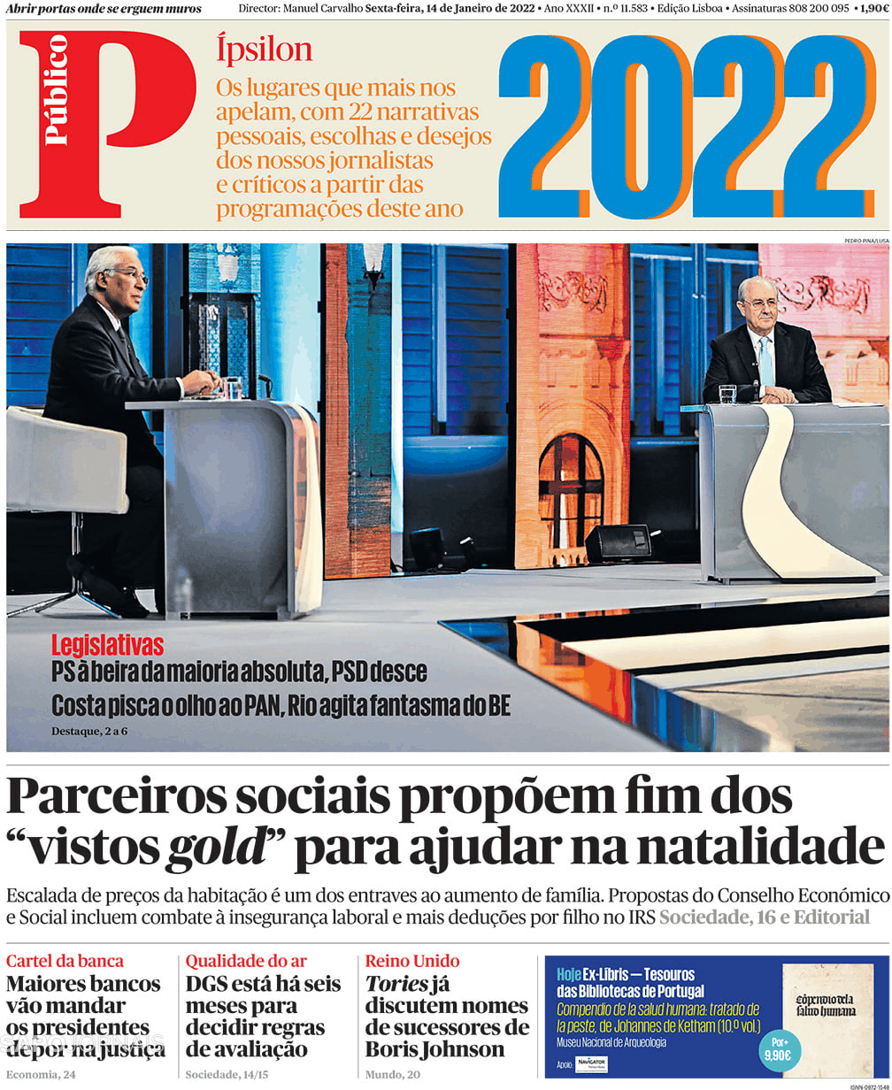 Público 14 jan 2022 Jornais e Revistas SAPO pt Última hora e