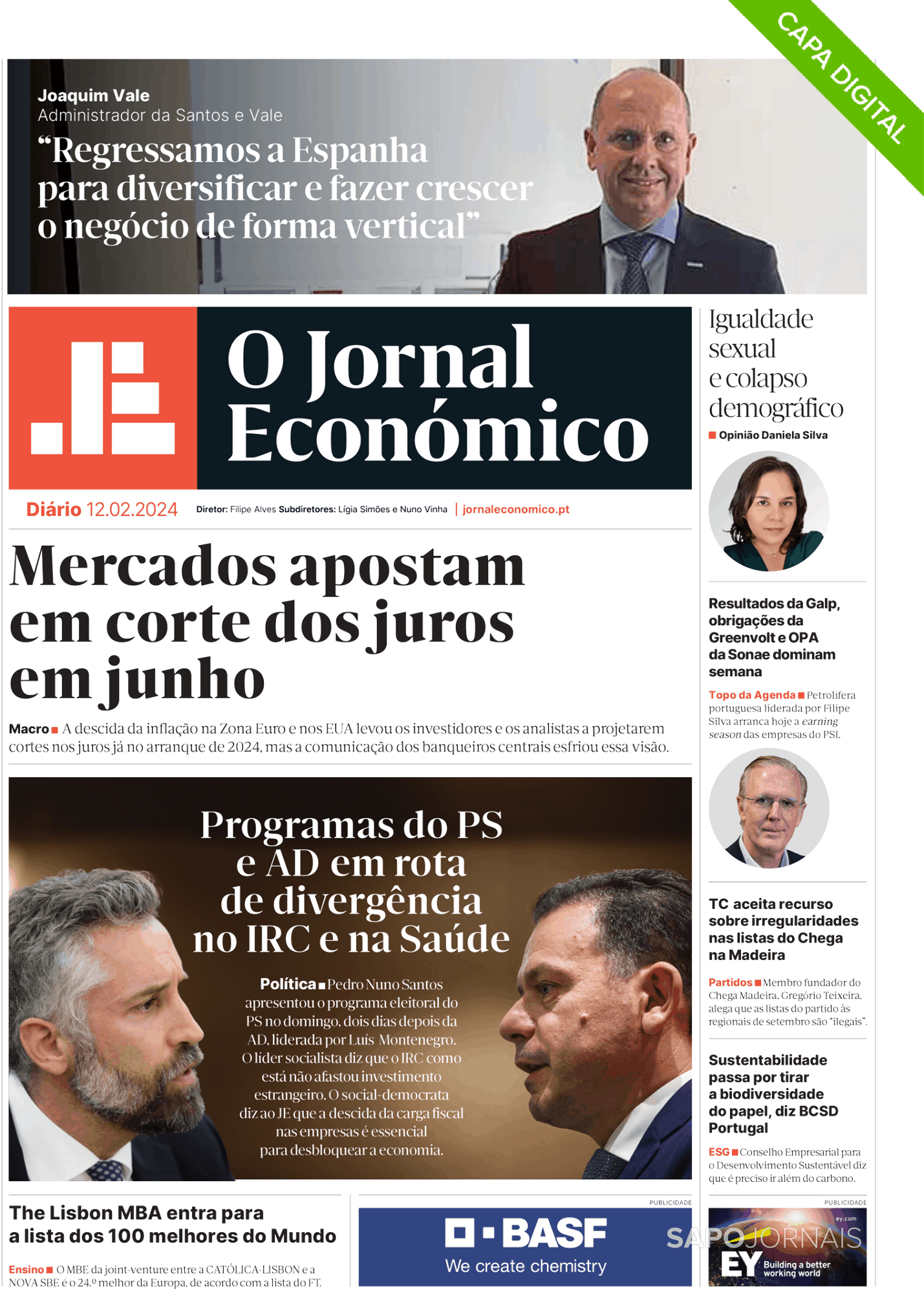 O Jornal Econ Mico Fev Jornais E Revistas Sapo Pt