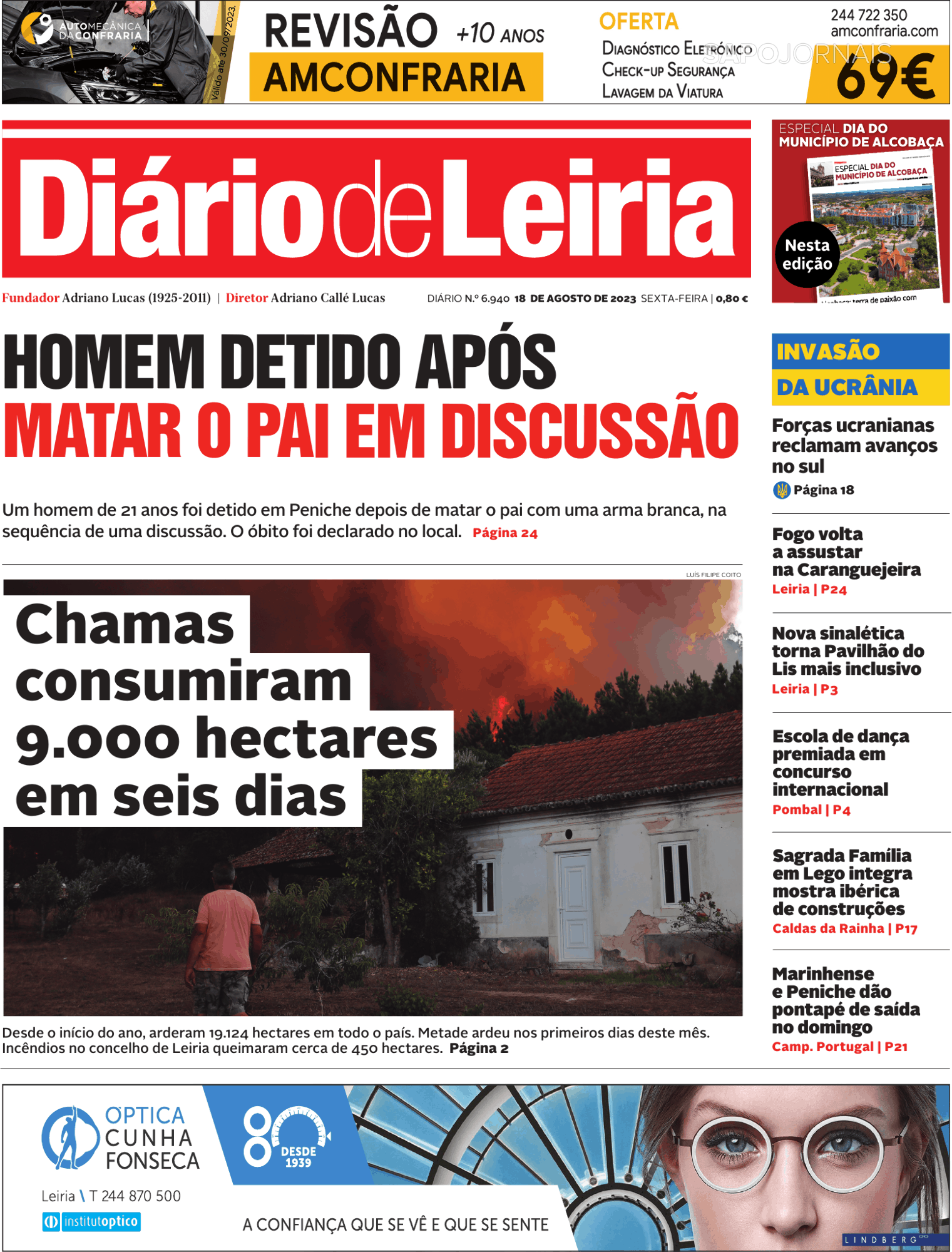 Di Rio De Leiria Ago Jornais E Revistas Sapo Pt Ltima