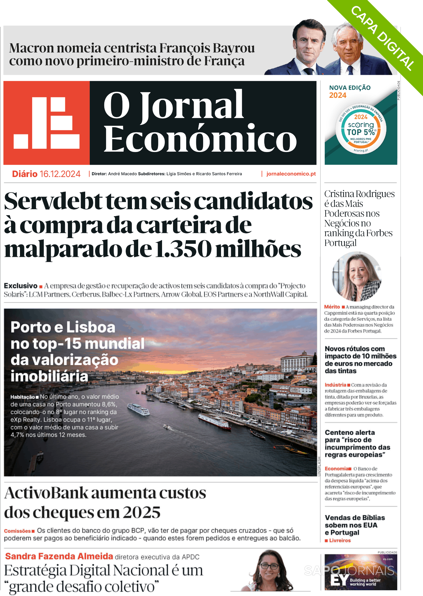 O Jornal Econ Mico Dez Jornais E Revistas Sapo Pt