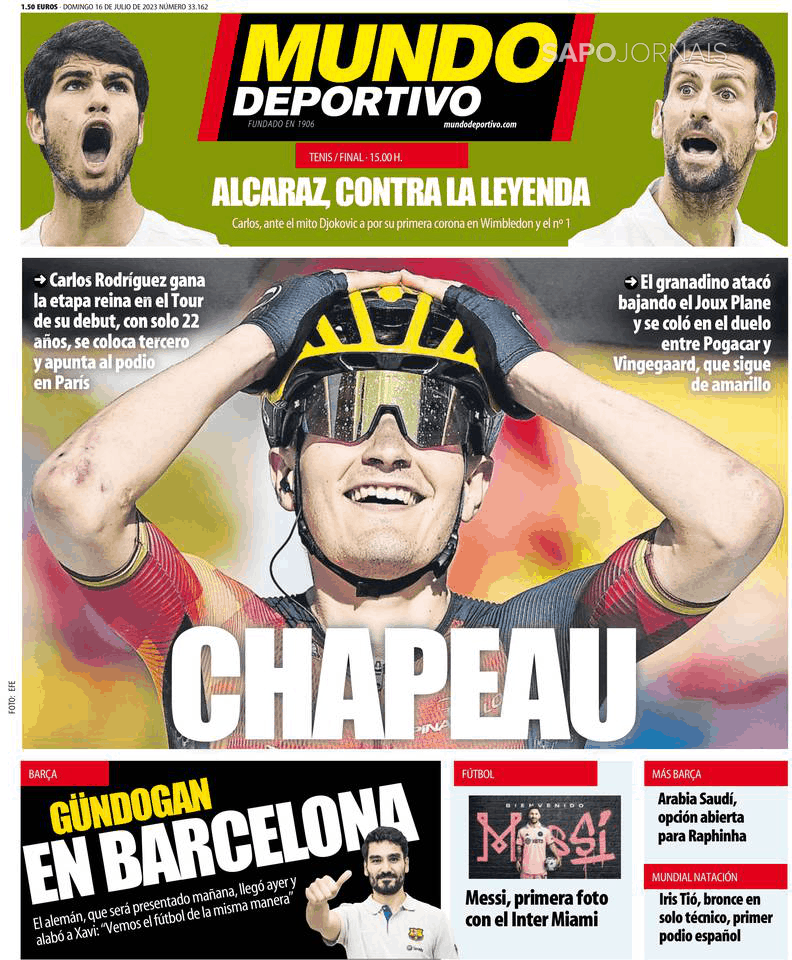 Mundo Deportivo 16 jul 2023 Jornais e Revistas SAPO pt Última