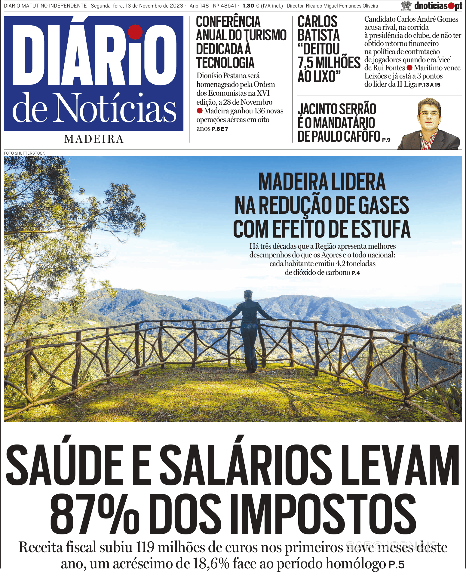 Diário de Notícias da Madeira 13 nov 2023 Jornais e Revistas SAPO