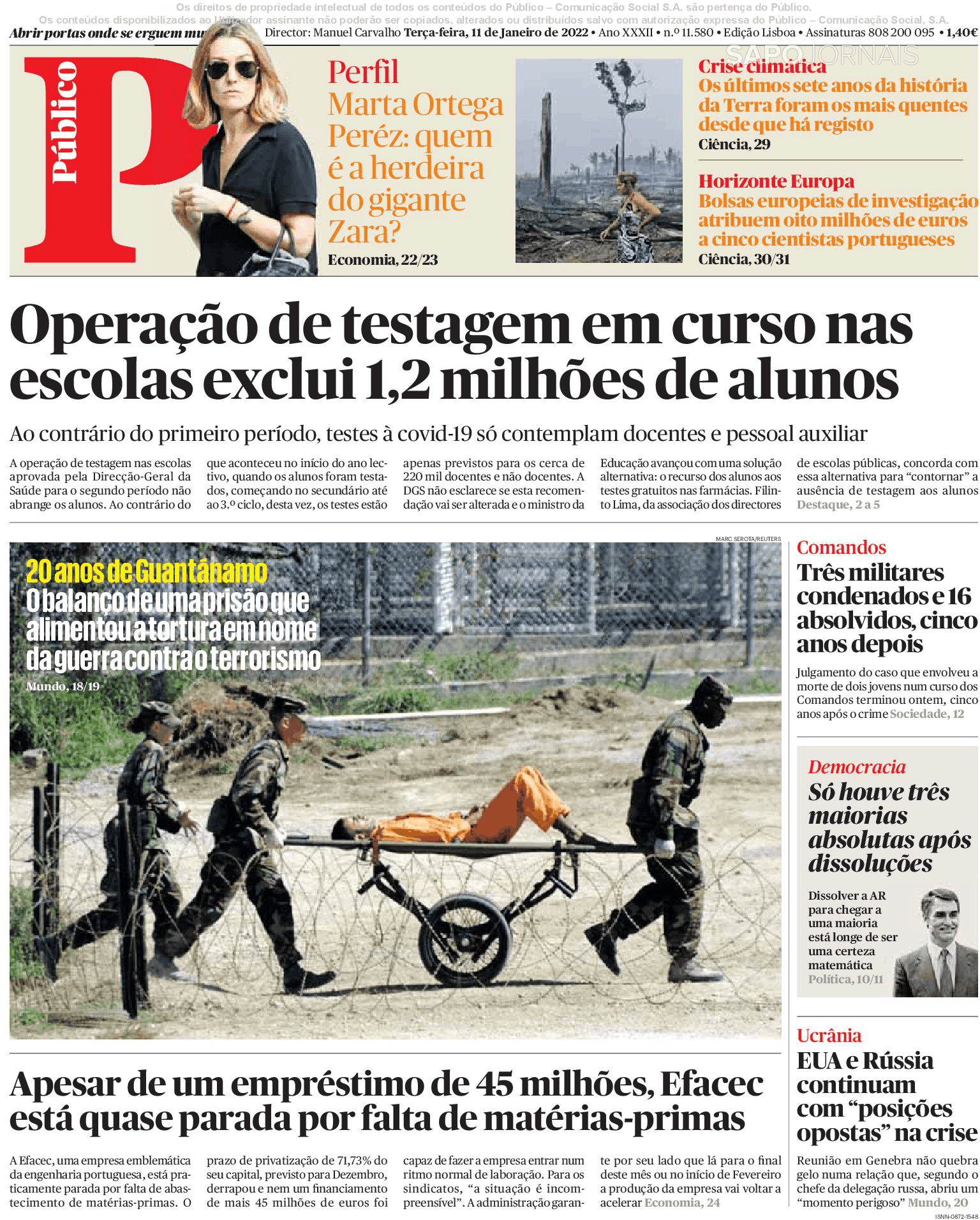 Público 11 jan 2022 Jornais e Revistas SAPO pt Última hora e