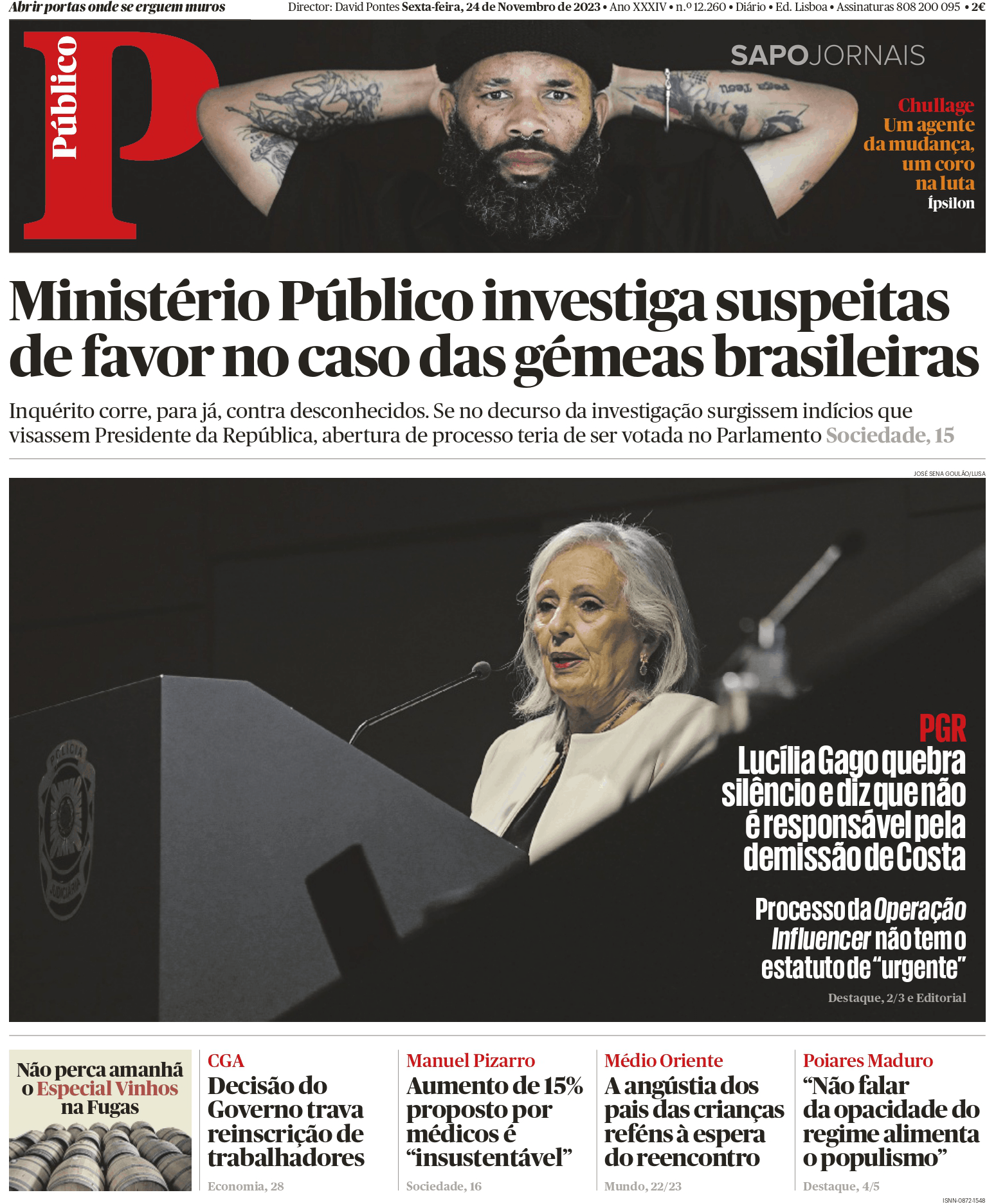 Público 24 nov 2023 Jornais e Revistas SAPO pt Última hora e