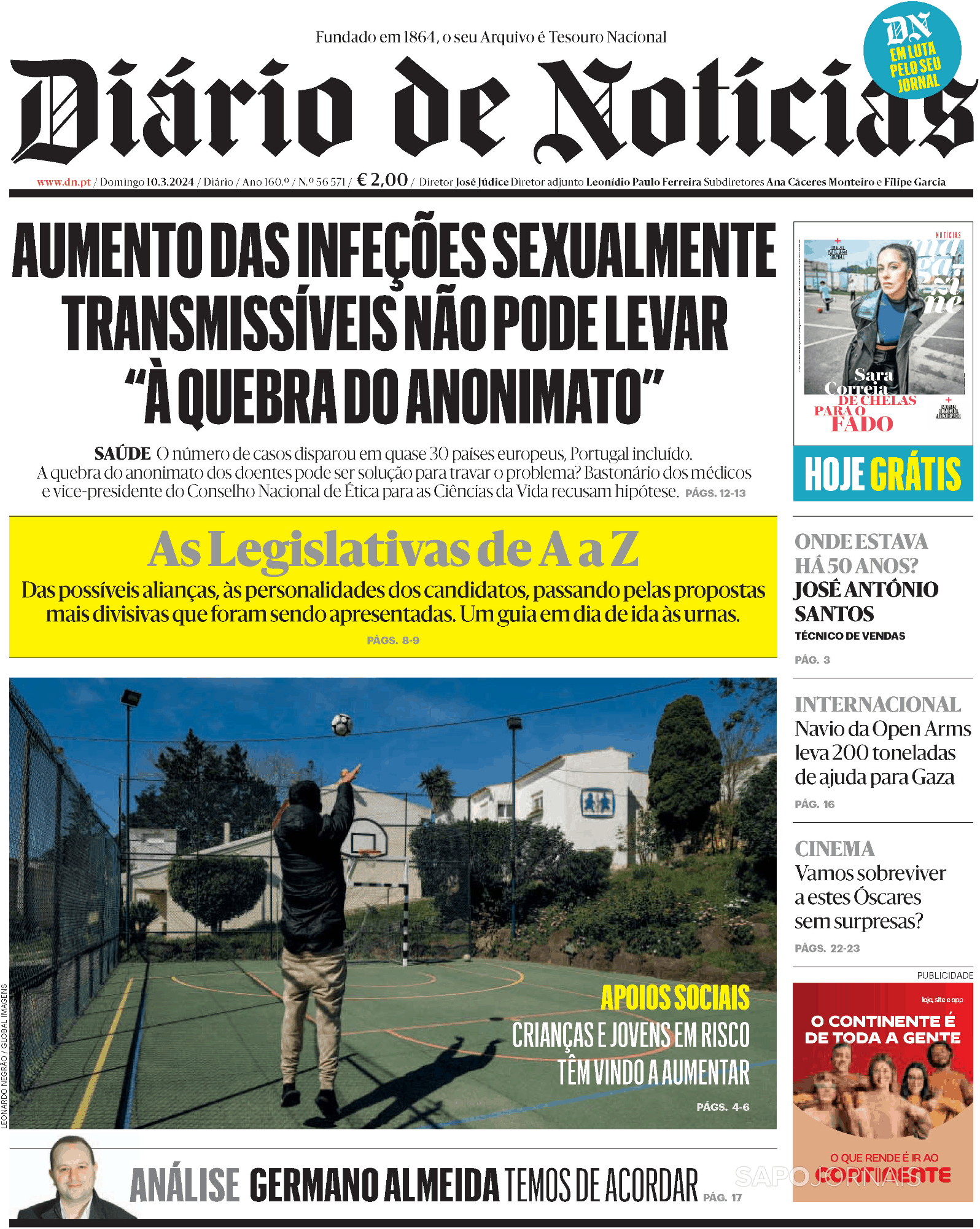 Diário de Notícias 10 mar 2024 Jornais e Revistas SAPO pt