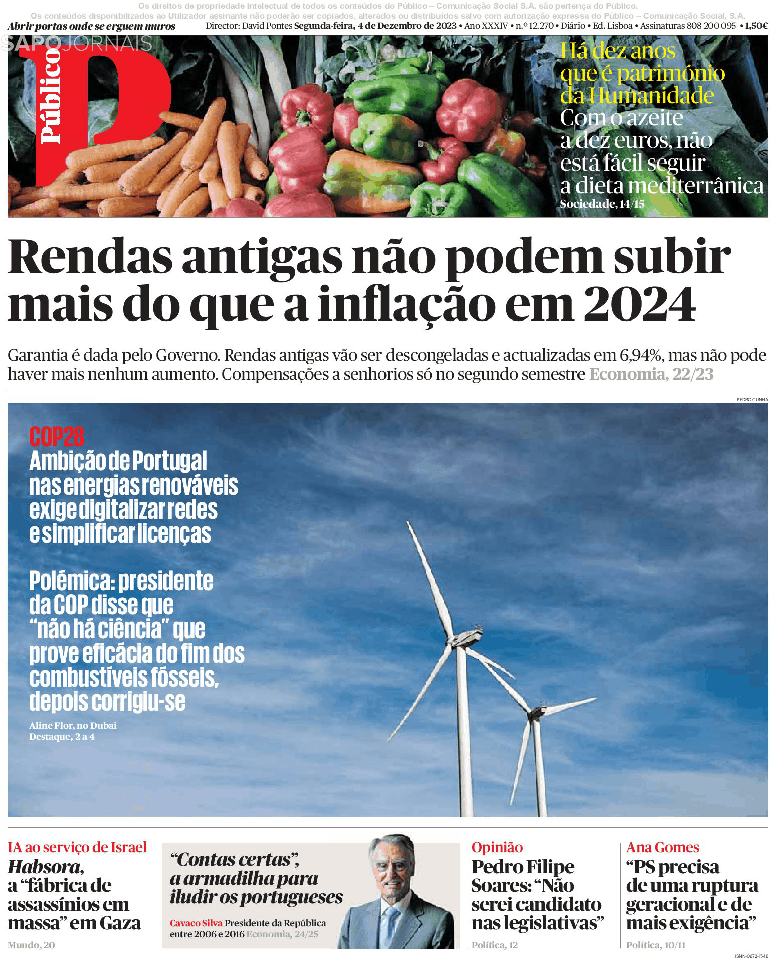 Público 4 Dez 2023 Jornais E Revistas Sapopt Última Hora E Notícias De Hoje Atualizadas 6029