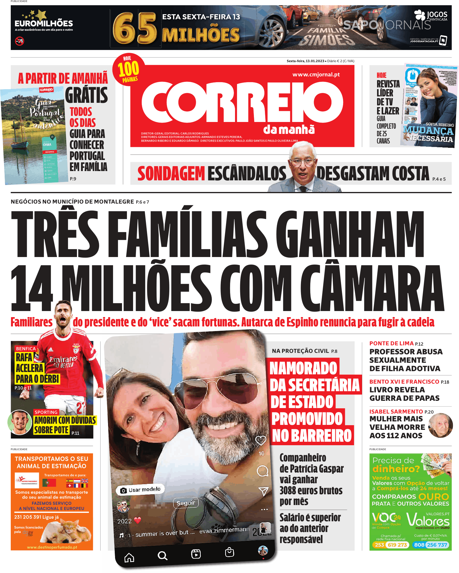 Correio Da Manhã 13 Jan 2023 Jornais E Revistas Sapopt Última Hora E Notícias De Hoje 3174