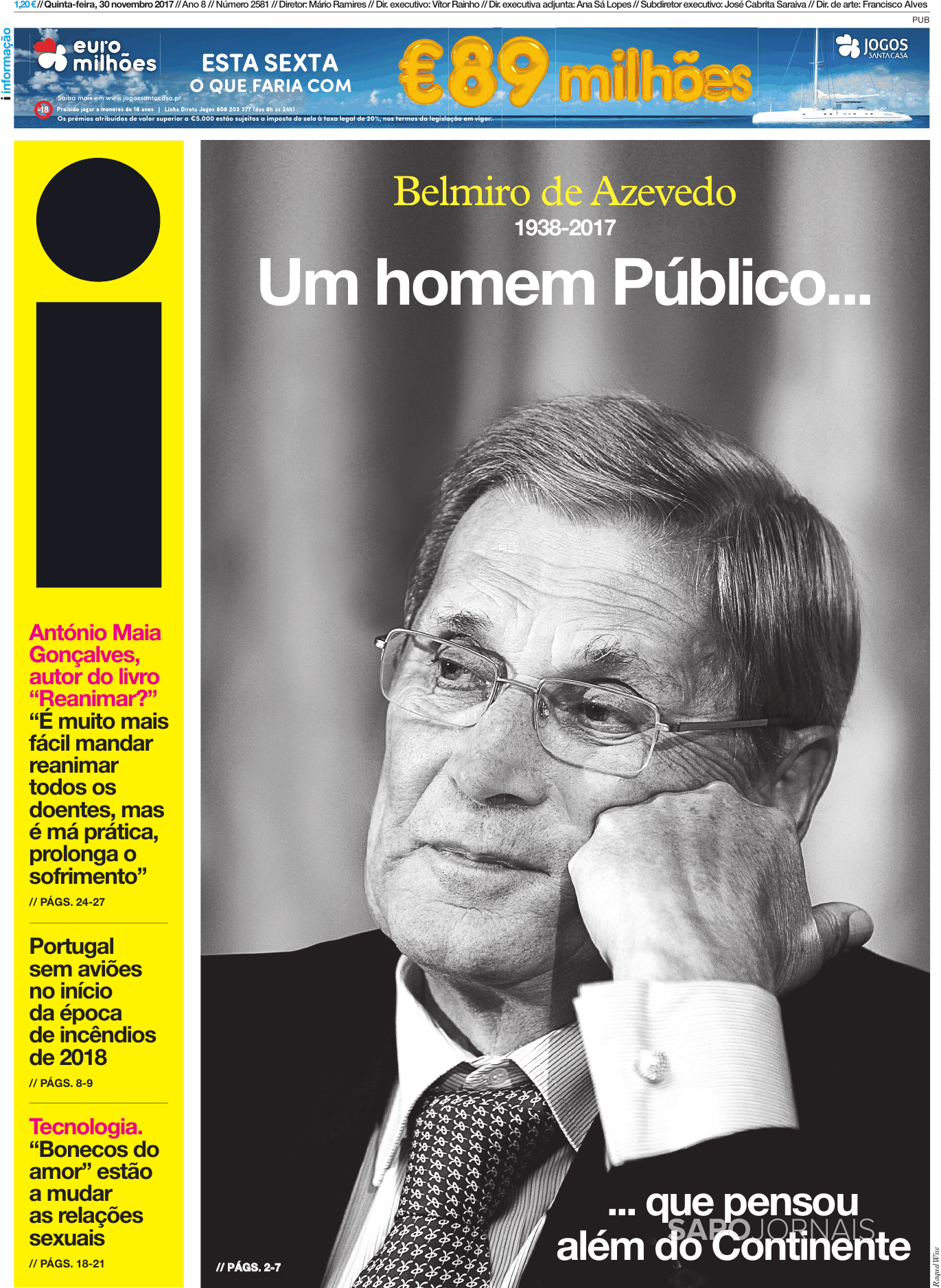 Jornal I (30 Nov 2017) - Jornais E Revistas - SAPO.pt - Última Hora E ...