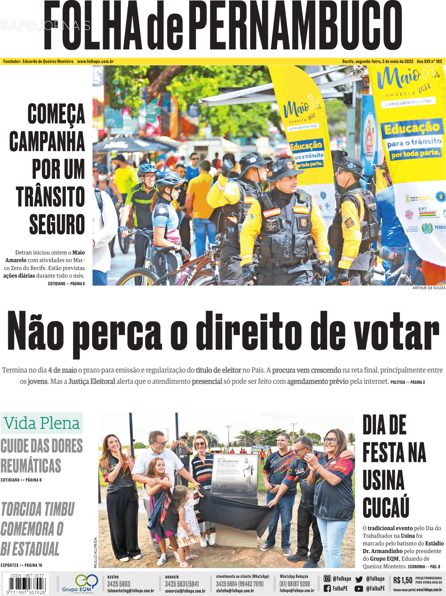 Folha De Pernambuco 2 Mai 2022 Jornais E Revistas Sapopt Última Hora E Notícias De Hoje 8427