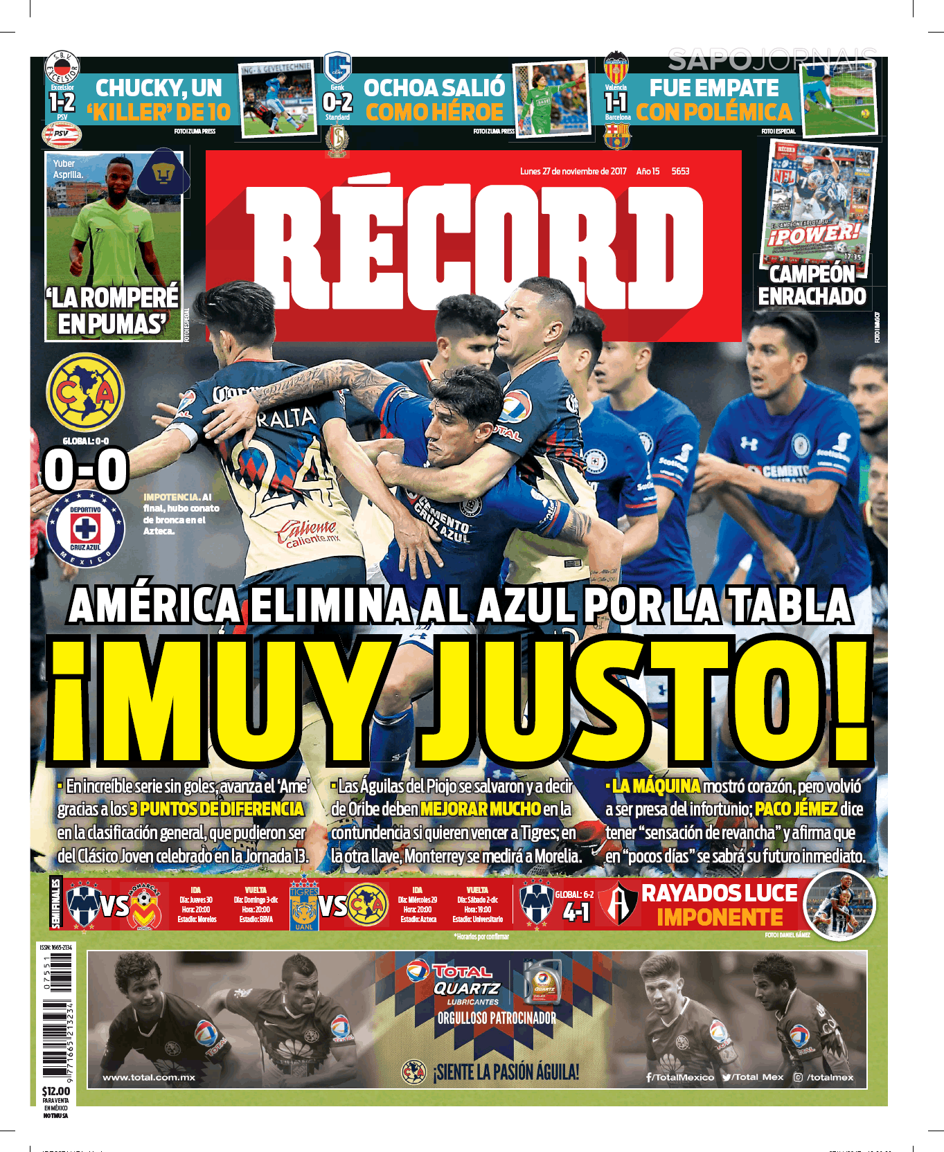 Récord 27 Nov 2017 Jornais E Revistas Sapo 6235