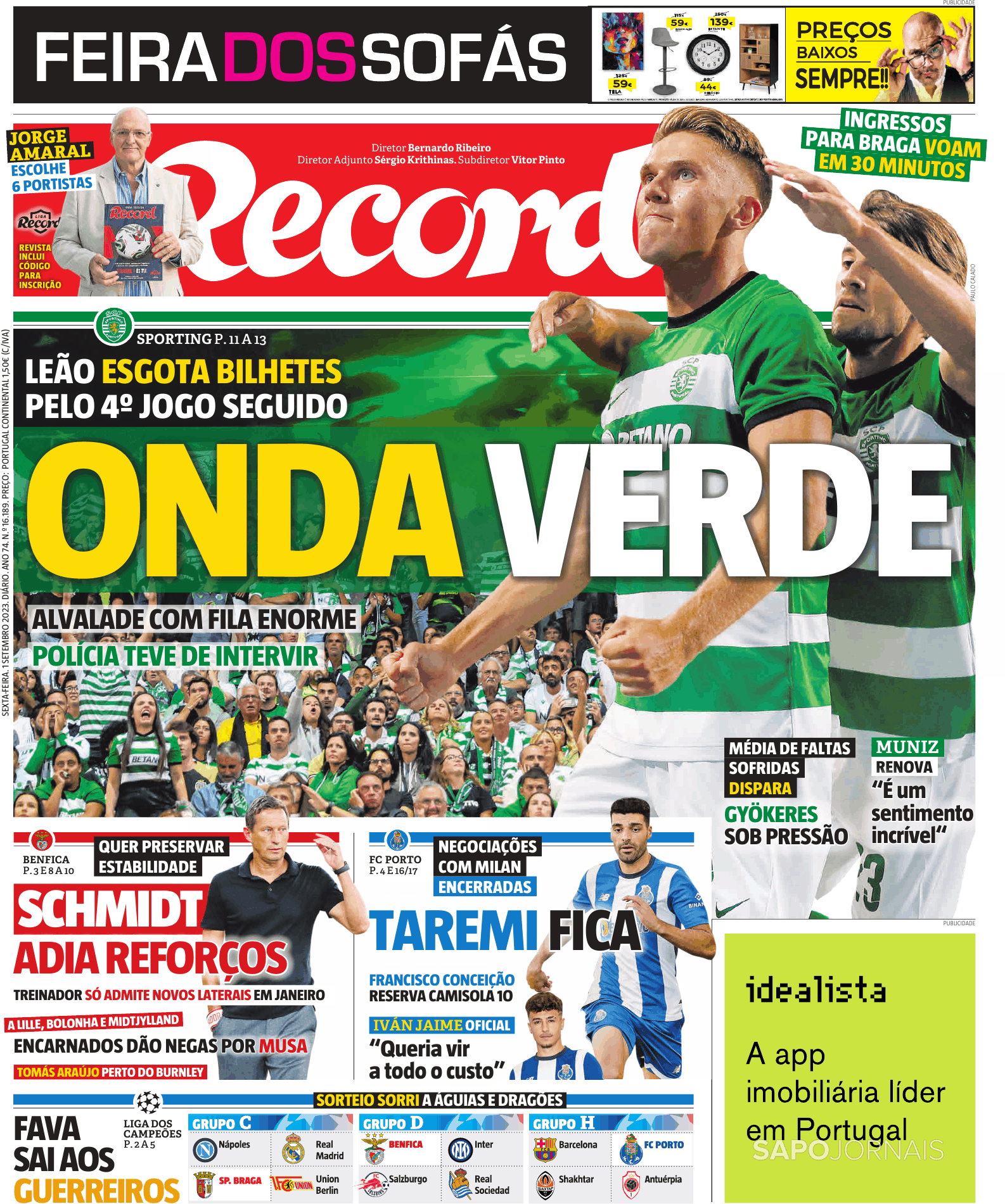 Record (1 Set 2023) - Jornais E Revistas - SAPO.pt - Última Hora E ...