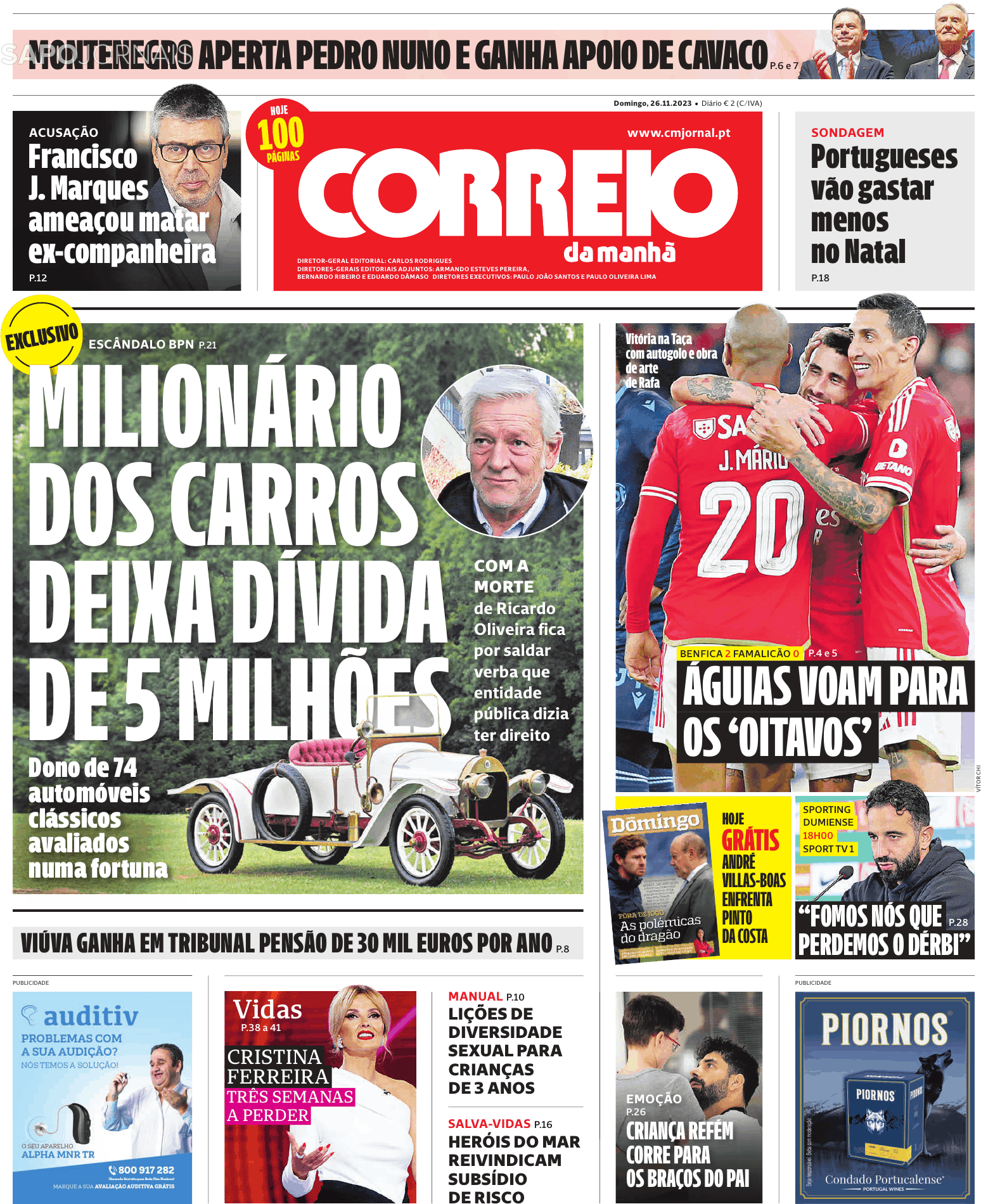 Correio Da Manhã 26 Nov 2023 Jornais E Revistas Sapopt Última Hora E Notícias De Hoje 3146