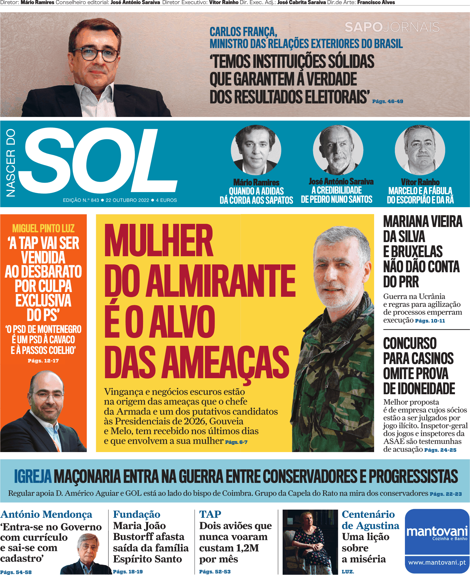 Nascer Do Sol 22 Out 2022 Jornais E Revistas Sapo 5469