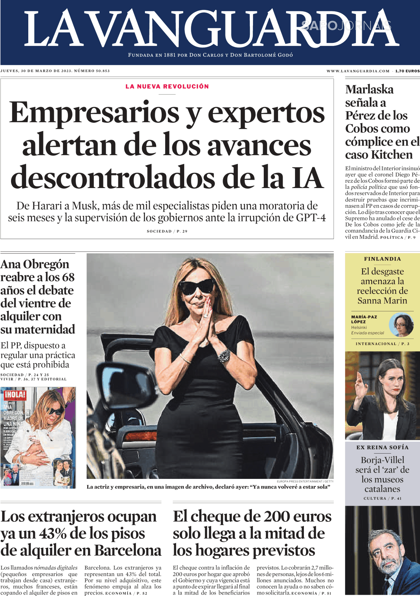 La Vanguardia 30 Mar 2023 Jornais E Revistas Sapo Pt Última