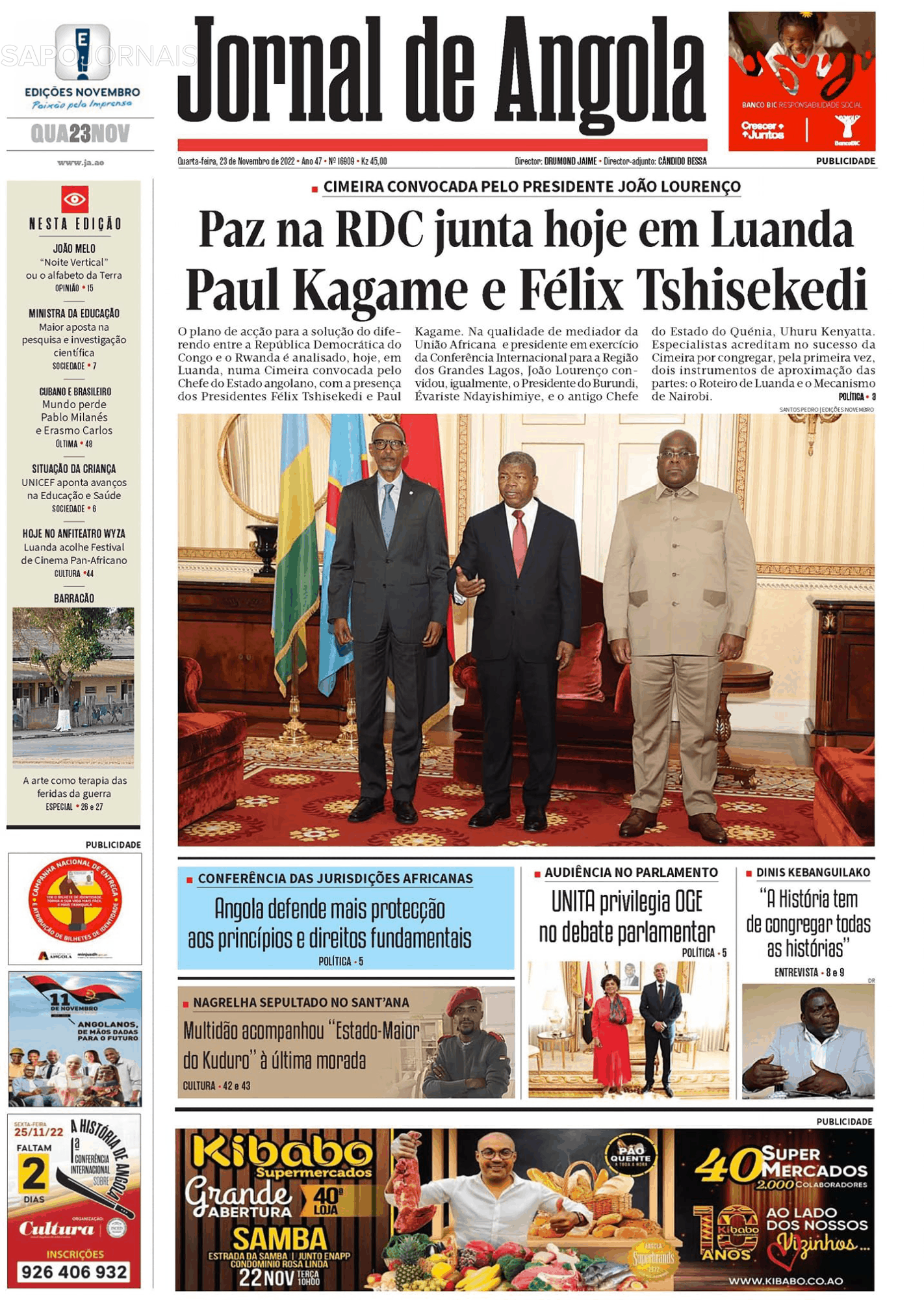 Jornal De Angola 23 Nov 2022 Jornais E Revistas Sapo 1031