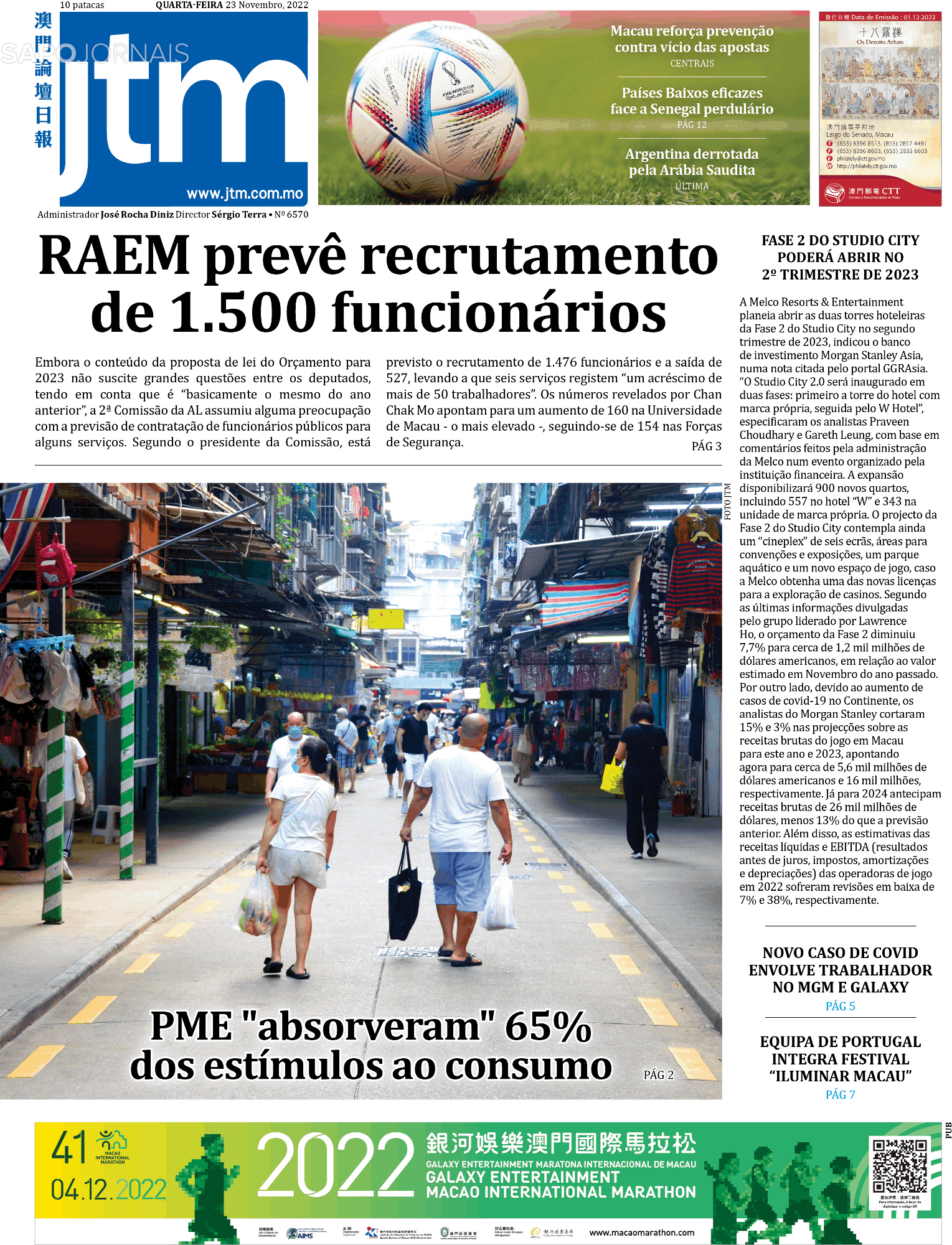 Jornal Tribuna De Macau 23 Nov 2022 Jornais E Revistas Sapo 4392