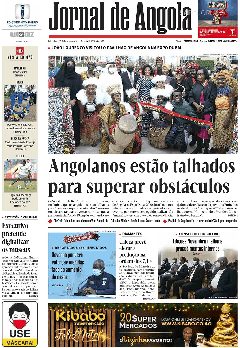 Jornal De Angola 23 Dez 2021 Jornais E Revistas Sapopt Última Hora E Notícias De Hoje 5223