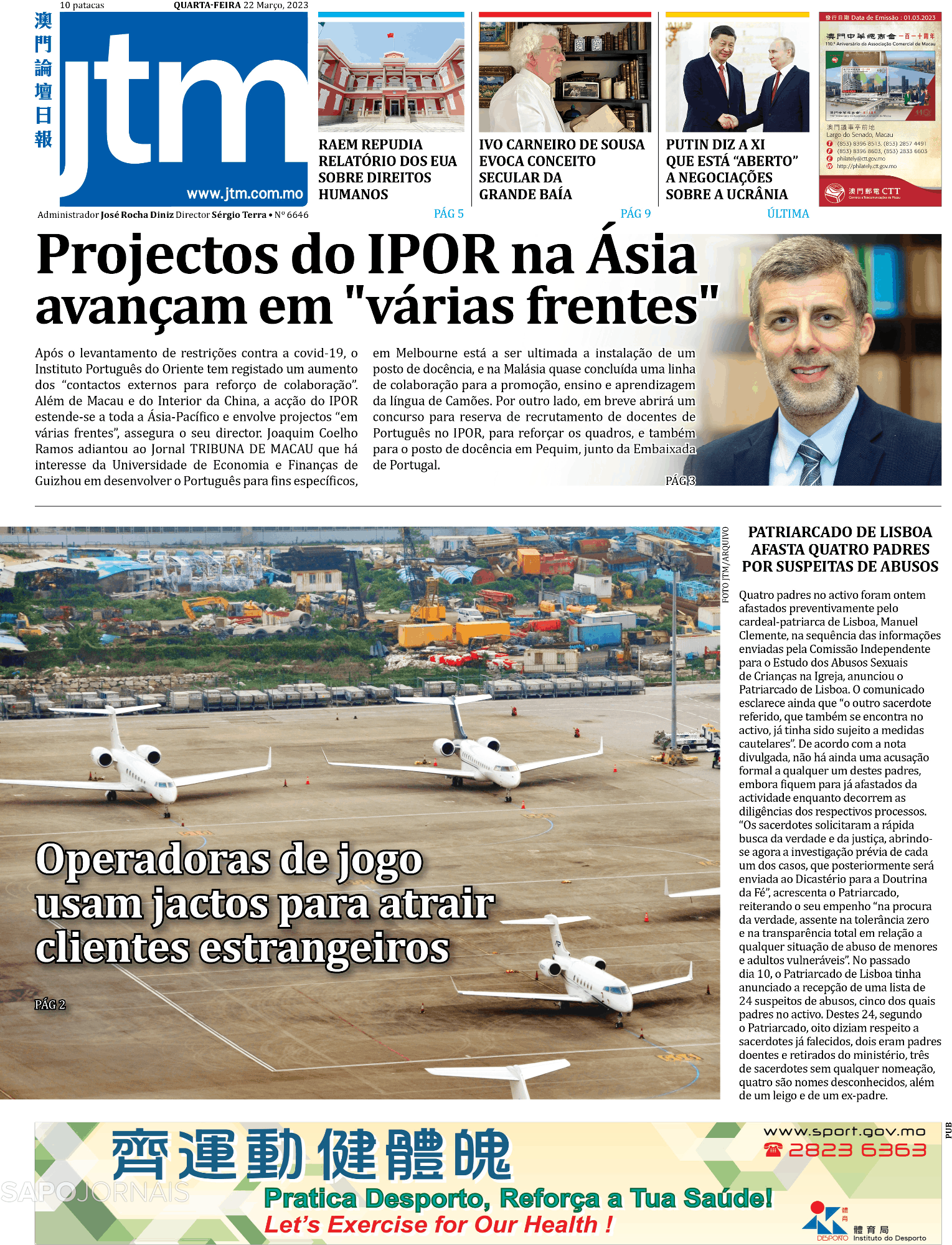 Jornal Tribuna De Macau 22 Mar 2023 Jornais E Revistas Sapo 1242