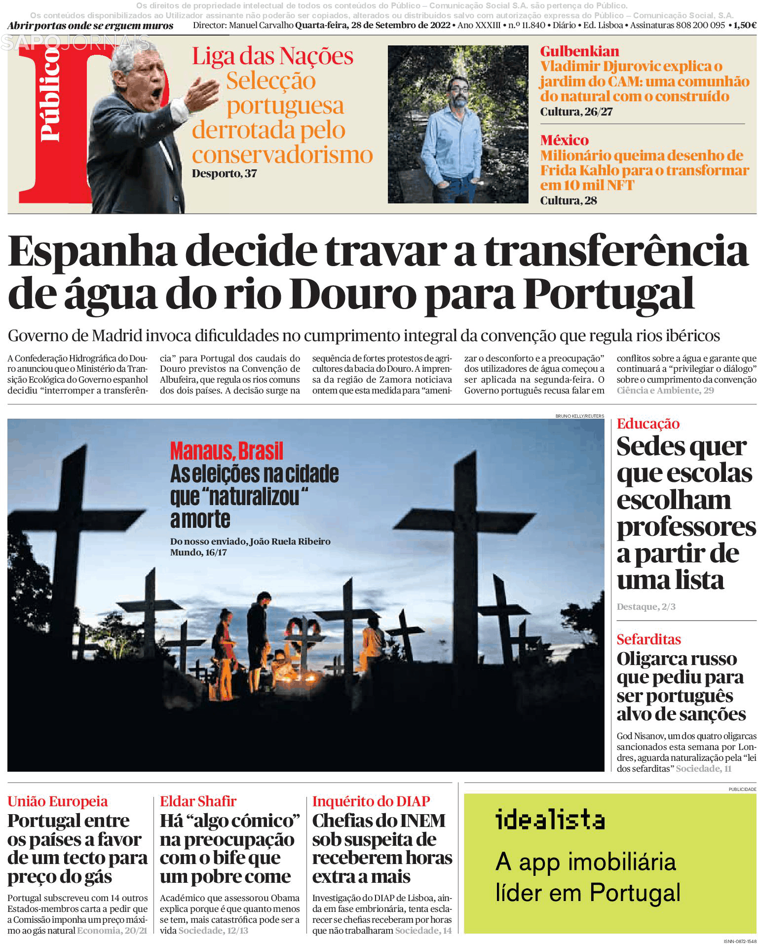 Público 28 Set 2022 Jornais E Revistas Sapo