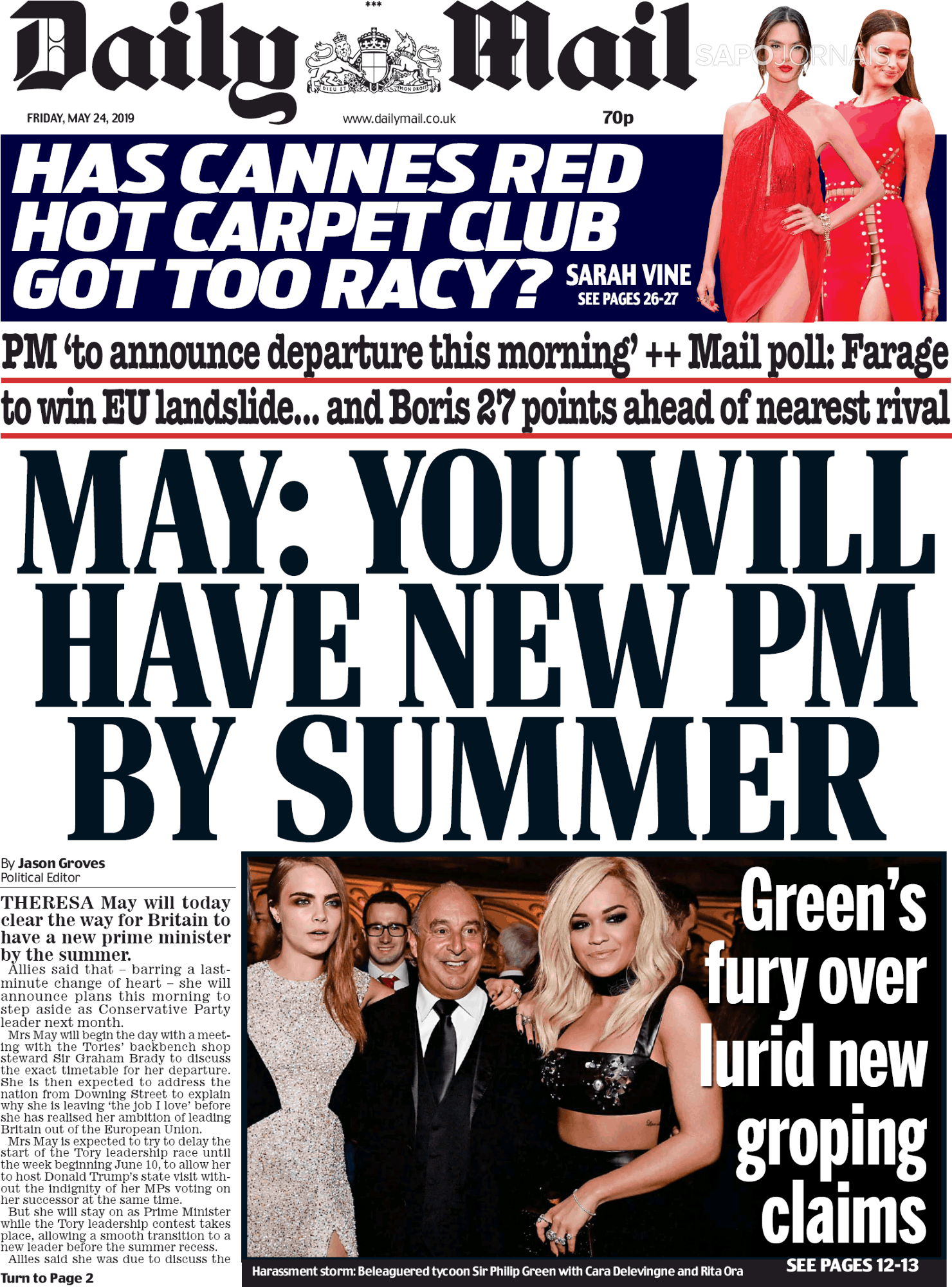 Daily Mail (24 mai 2019) Jornais e Revistas SAPO.pt Última hora e