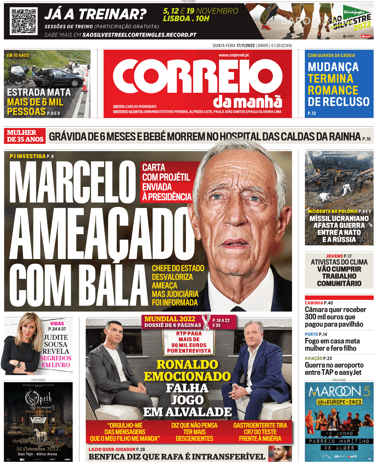 Correio Da Manhã (17 Nov 2022) - Jornais E Revistas - SAPO.pt - Última ...