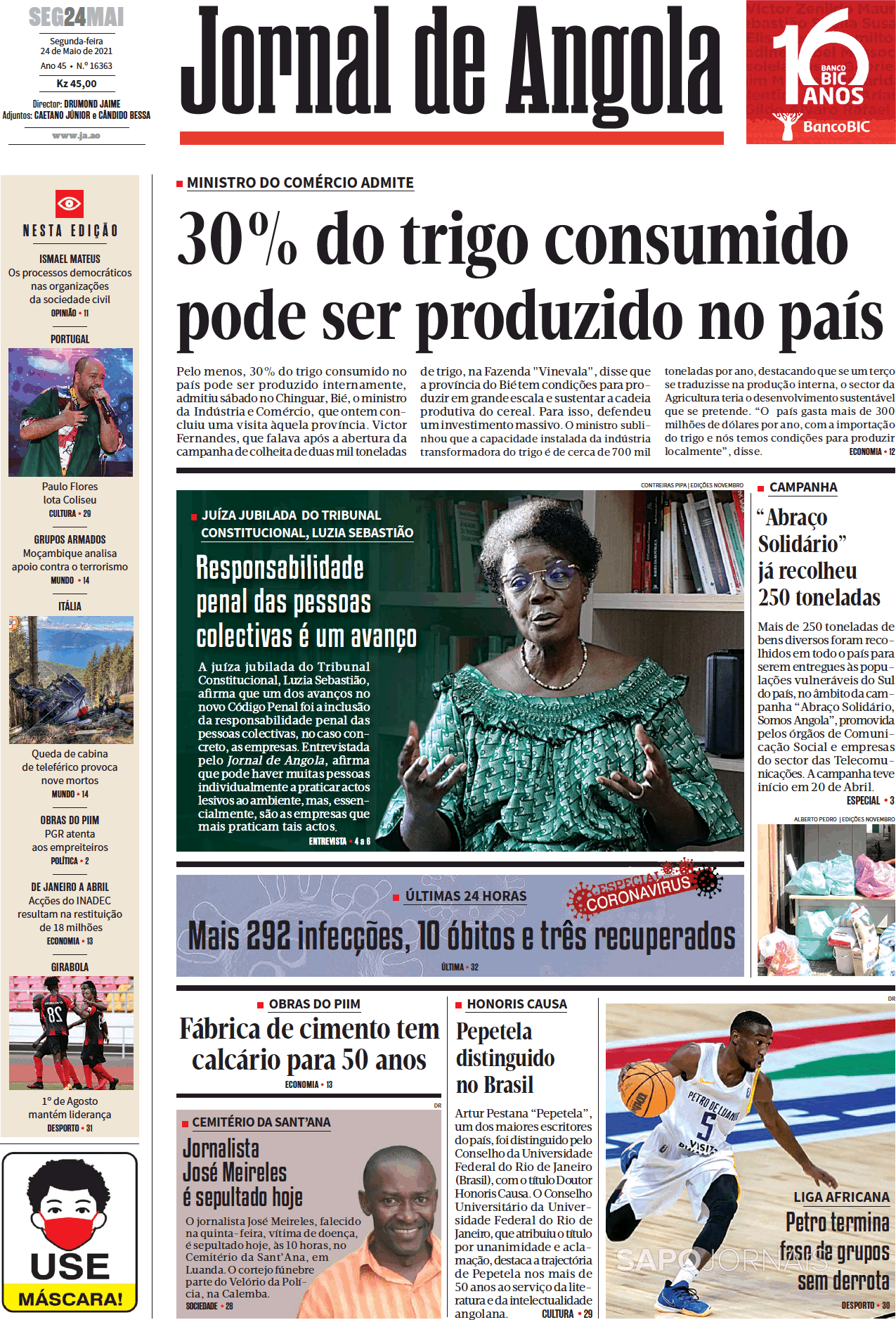 Jornal De Angola 24 Mai 2021 Jornais E Revistas Sapo 4714