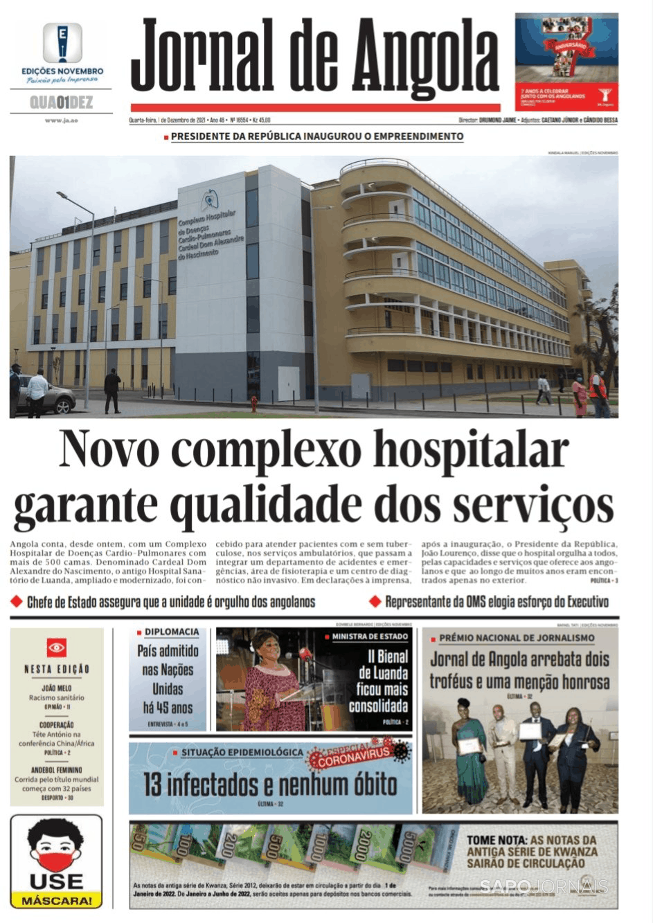 Jornal De Angola 1 Dez 2021 Jornais E Revistas Sapo 3702